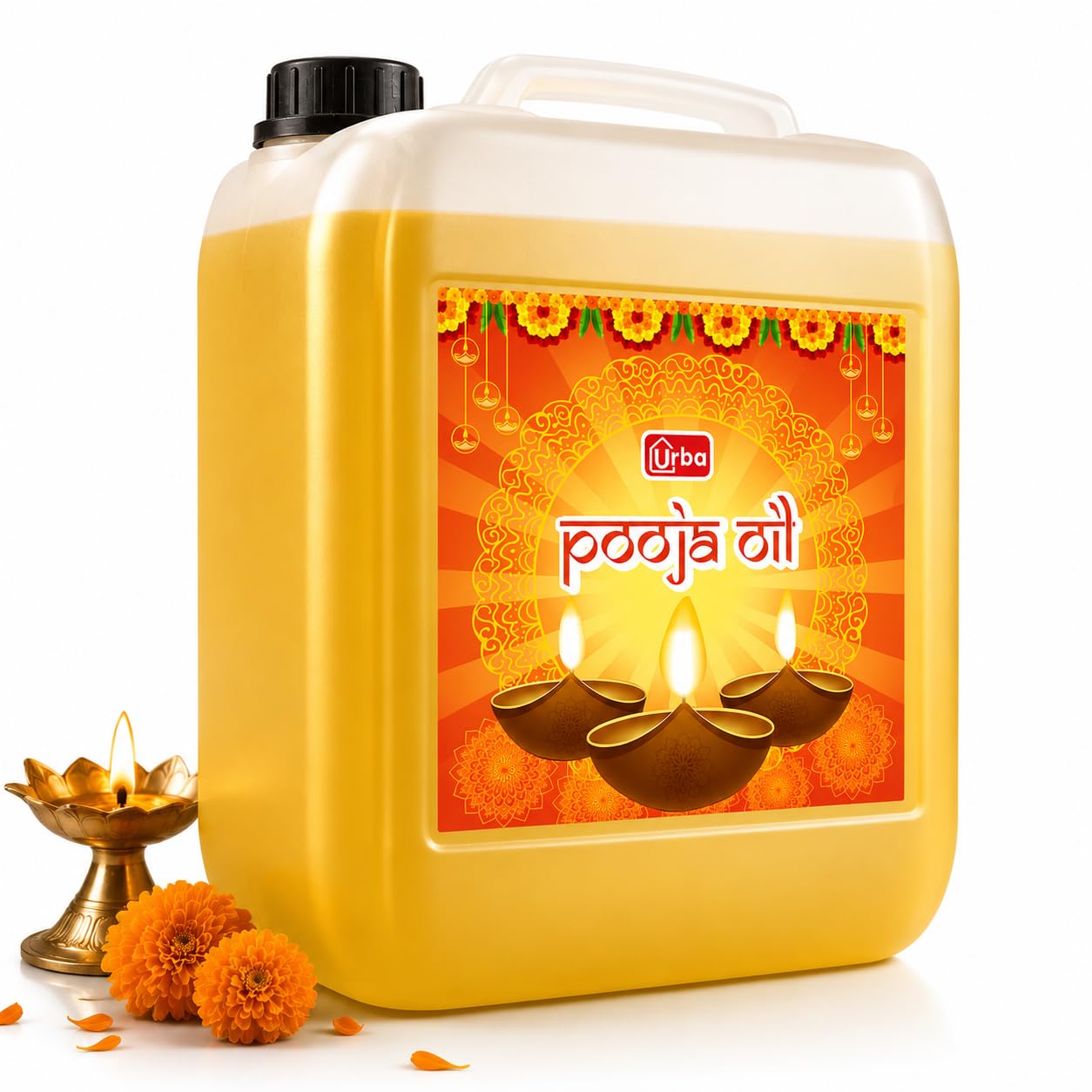 urba Zen Pooja Oil, 5 Litres, Smokeless Oil for Puja, Festivals, Havan, Til Oil for Pooja, Blend of 5 Puja Oils with Jasmine Fragrance, Daily Pooja Items (Large (5 litre))-picture-17
