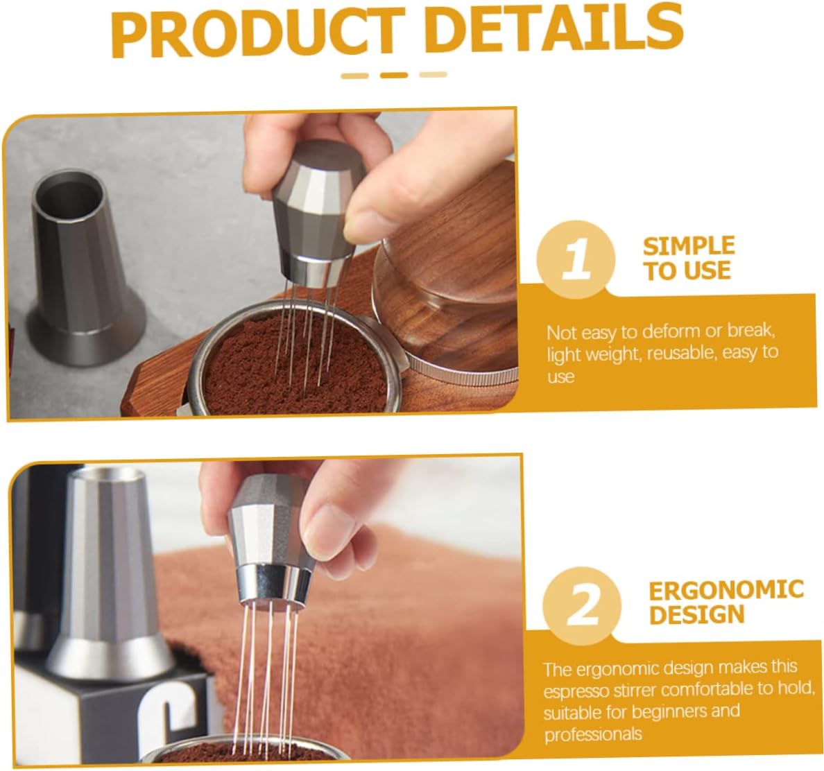 DOITOOL Pcs Espresso Stirrer Distributor Grounds Needle for Espresso Machine Easy to Use and Clean for Coffee Lovers