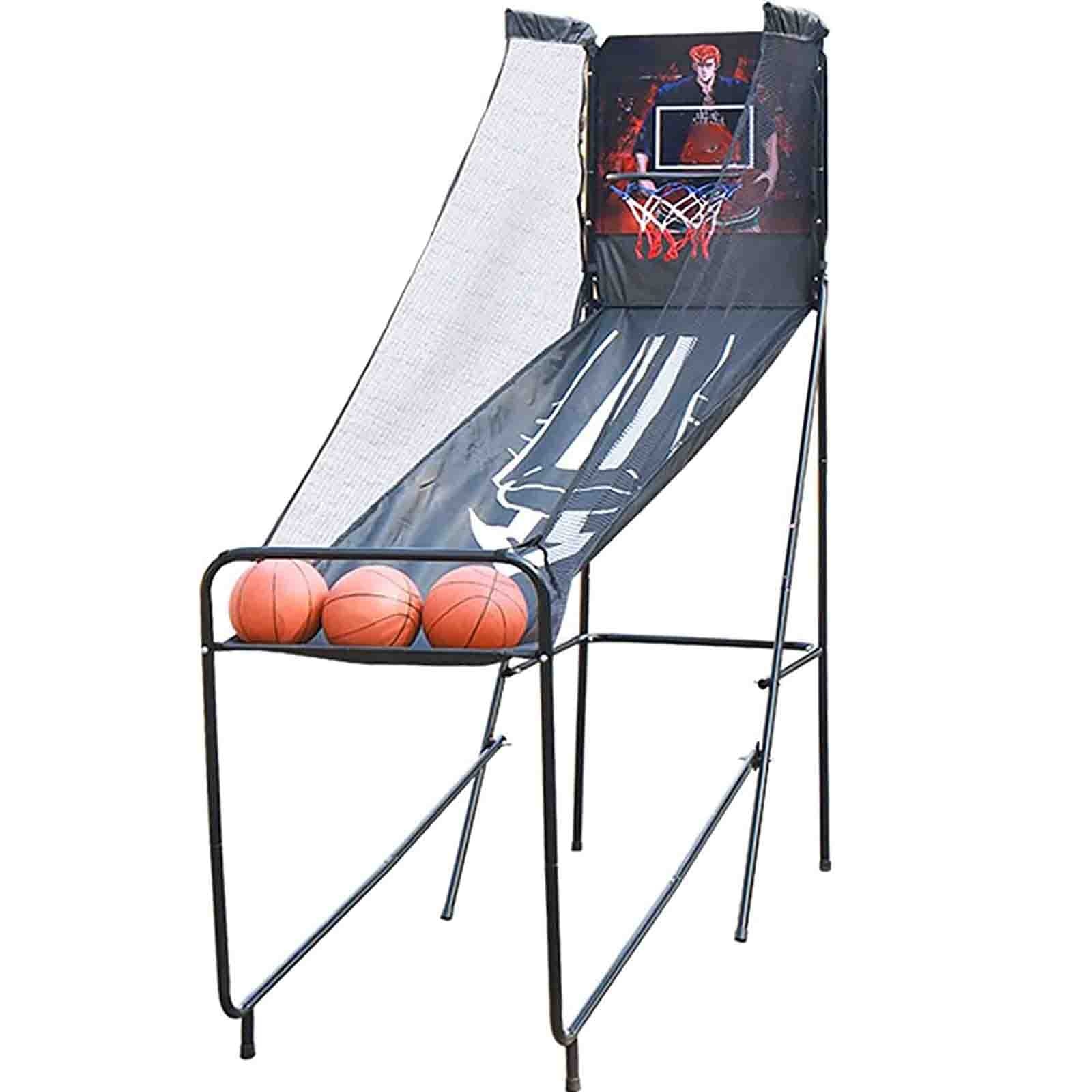 Jeu d'arcade Double Basket-Ball intérieur/extérieur, 8 Jeux différents, avec 4 balles avec Tableau de Bord électronique LED, pour Adultes et Enfants