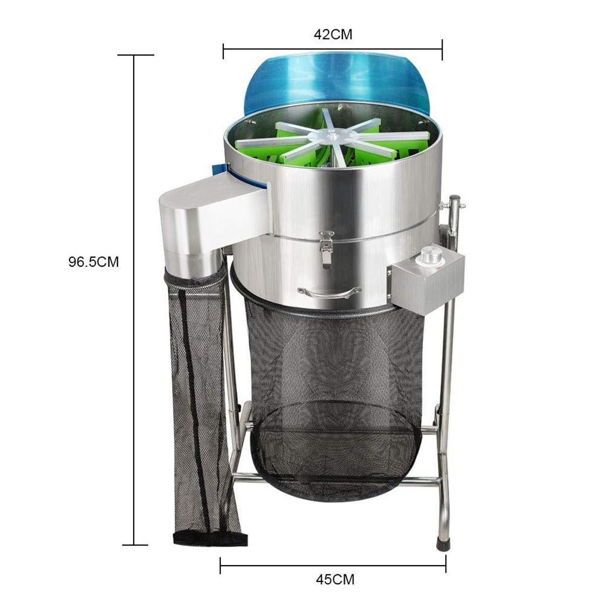 Recortadora eléctrica de hojas de acero inoxidable de 18 pulgadas con 3 cuchillas, 3 velocidades ajustables, ángulo ajustable de 180° para romero, menta, cilantro, perejil