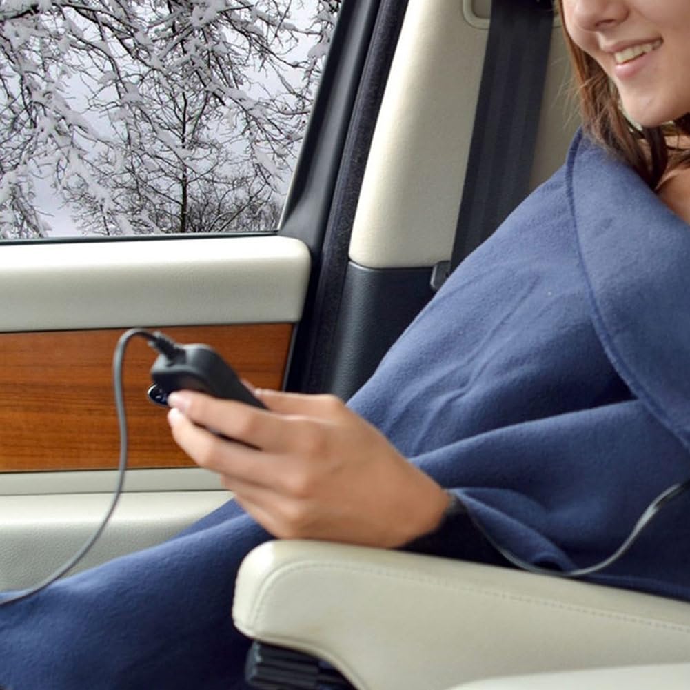 Generico Manta de forro polar, 12 V, 3 niveles, elige manta eléctrica para coche – Suministros para la calefacción del coche aptos para climas fríos, viajes, camping de larga distancia