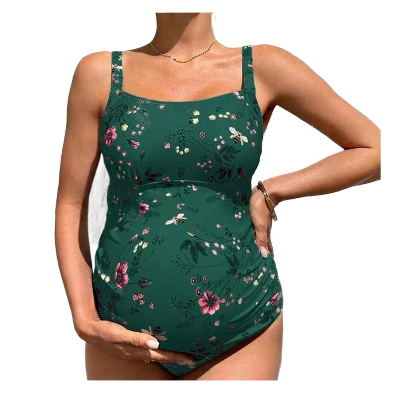 Maillots de Bain de maternité, Maillot de Bain for Femmes Enceintes, Body Dos Nu, Couleur Unie, Monokini for Femmes Enceintes(S)
