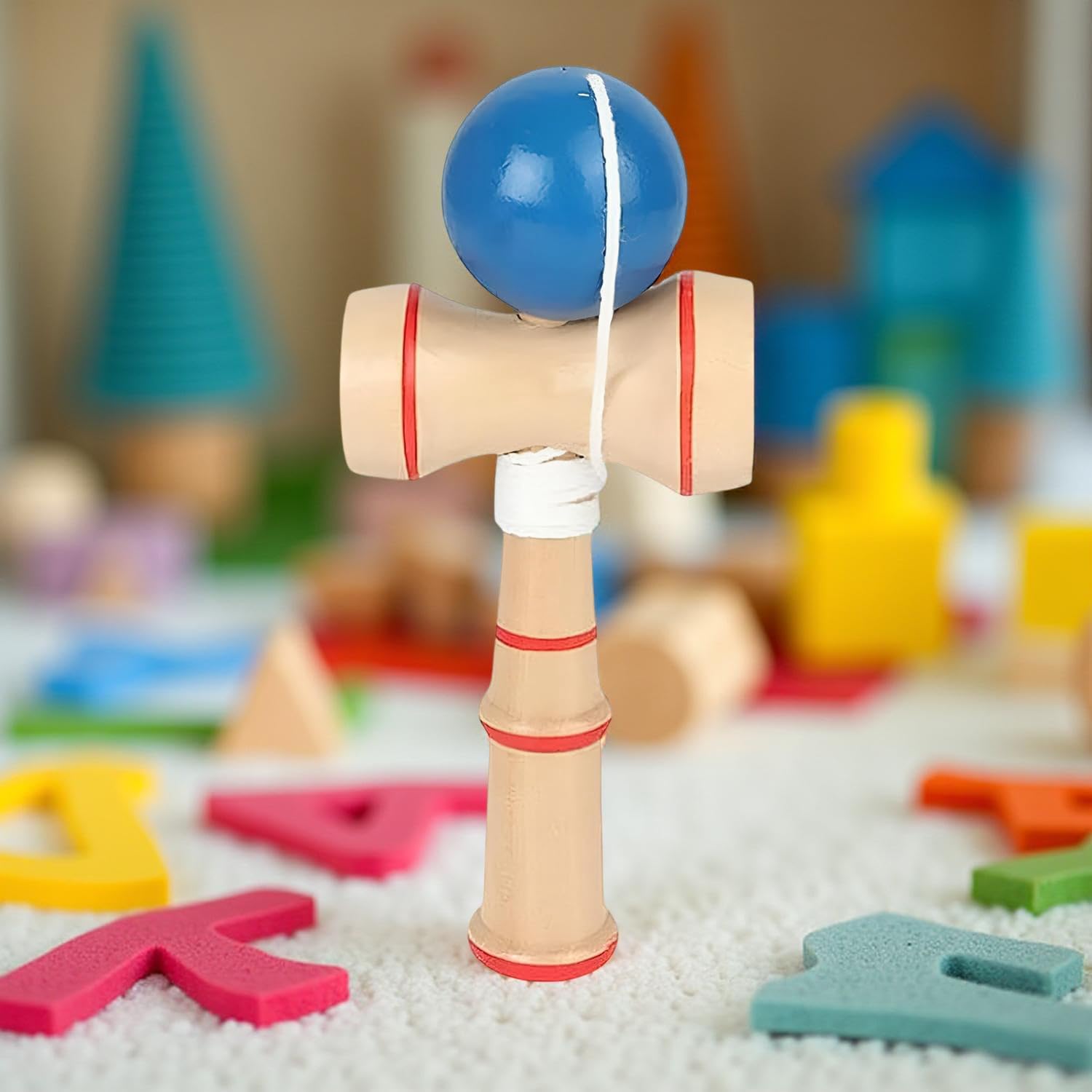 Channapatna Toys Wooden Kendama Ball Toss and Catch Game Balancing Toy for Kids (3 Year+) - Develop Hand-Eye Coordination and Gross Motor Skills