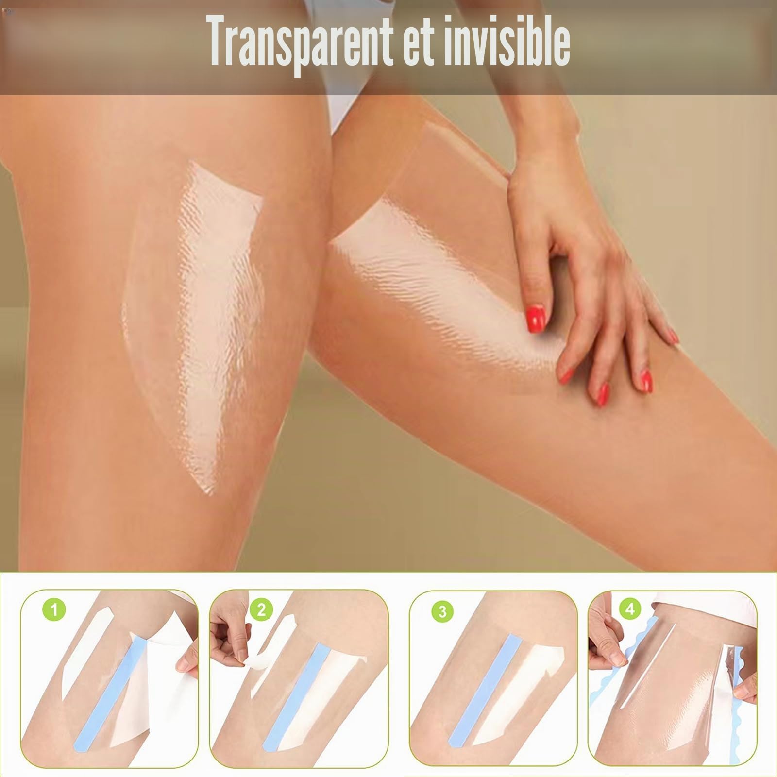 Lot de 10 autocollants anti-frottement pour l'intérieur de la cuisse, coussinets anti-friction, bandes invisibles de cuisse, patchs de protection transparents pour la peau