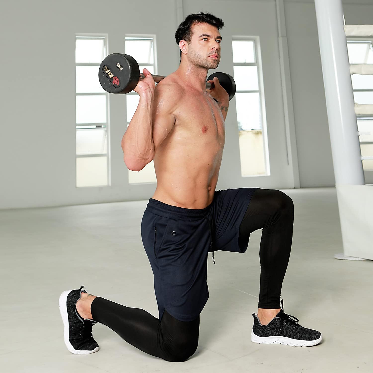 Men's 2 in 1 Running Pants, Gym Workout Compression Pants for Men Training Athletic Pants : Clothing, Shoes & Jewelry