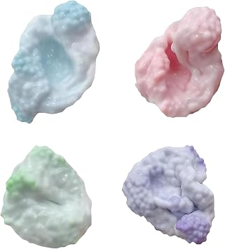 4Pcs Squish Balls, Shapeable Vacuum Stress Ball, Soft Flexible Grape Stress Ball, Relief Squeeze Toys for Adults & Kids Light Blue