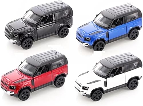 KiNSMART - Land Rover Defender 90 Escala 1:36 5" Modelo de metal fundido a presión SUV de juguete (-Juego de 4)