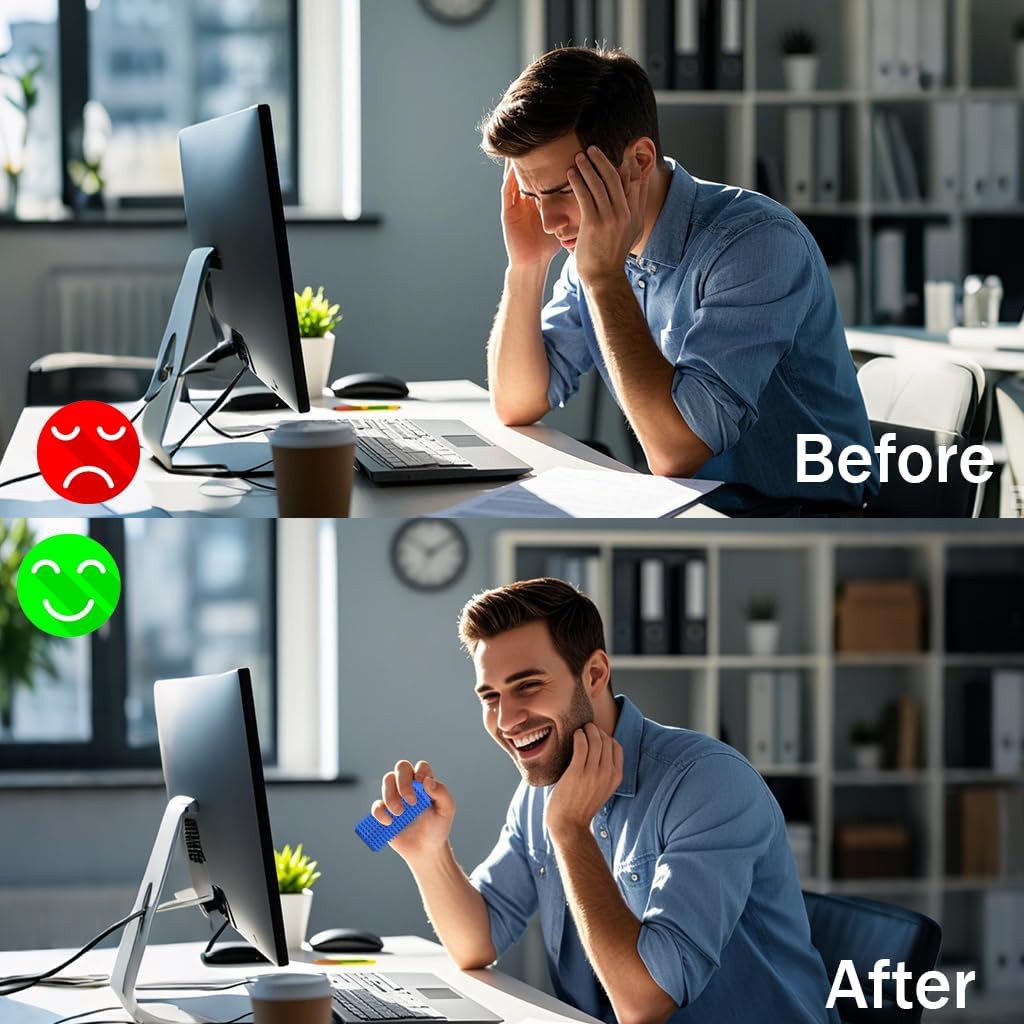 Little Ouchies Fidget - Pocket-Sized Stim Keychain with Spiky Grippie Design, Anxiety & Stress Relief Sensory Toy for Adults, Unique Gifts for Friends & Family (Blue)