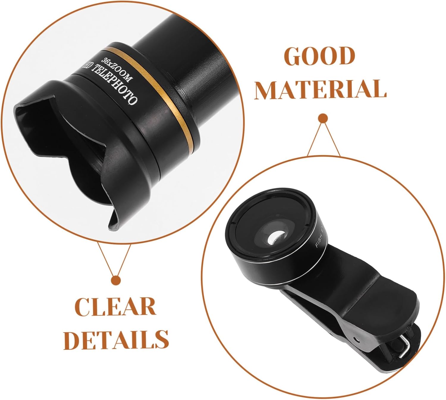 Housoutil 32x Telescope Lens for Smartphones Phone Camera Telephoto External Lens Professional Phone Camera Lenses Set