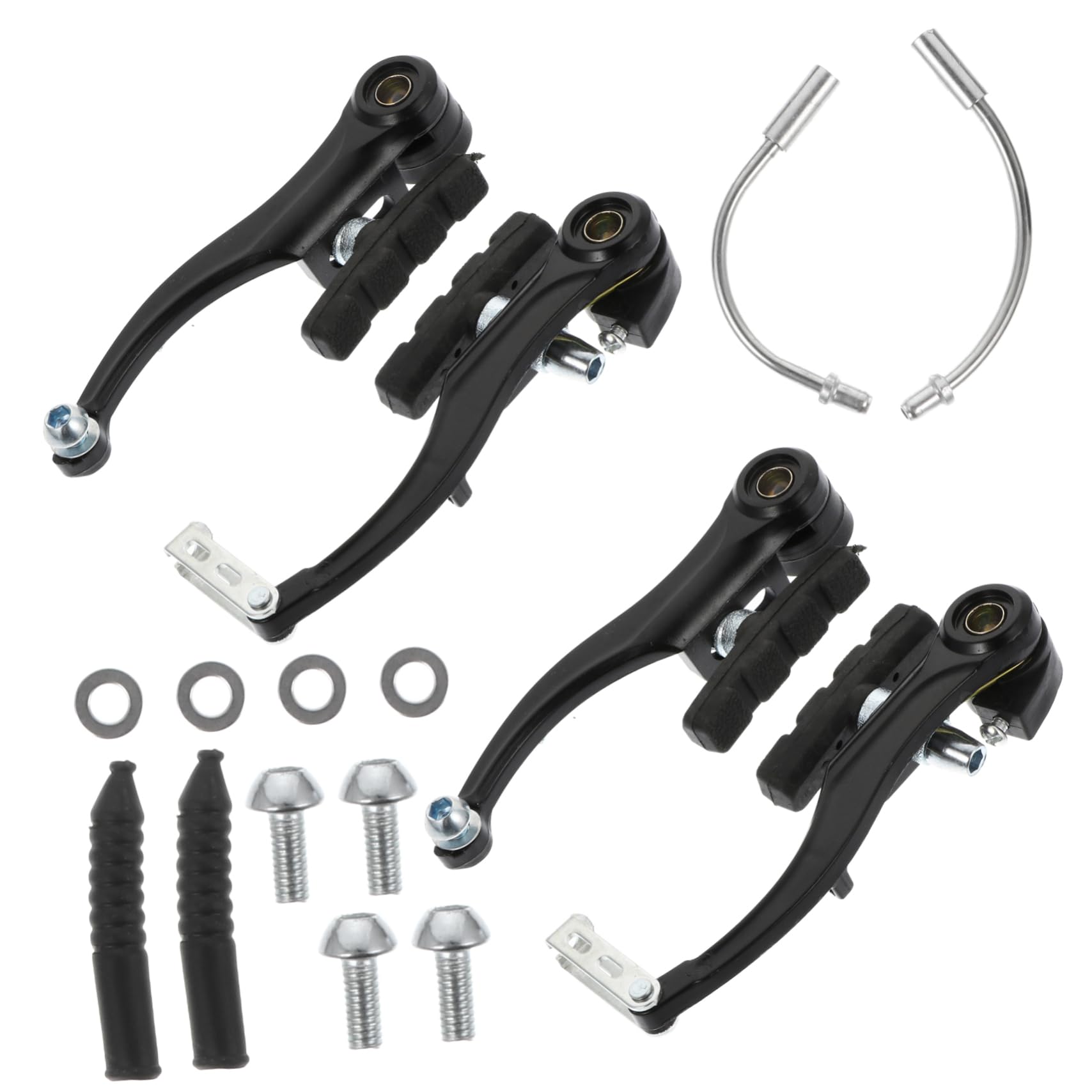 BRIGHTFUFU Mountain Bike Replacement Parts 1 Set Bike Disc Brake Kit Aluminum Alloy Rubber Material for Safe Braking