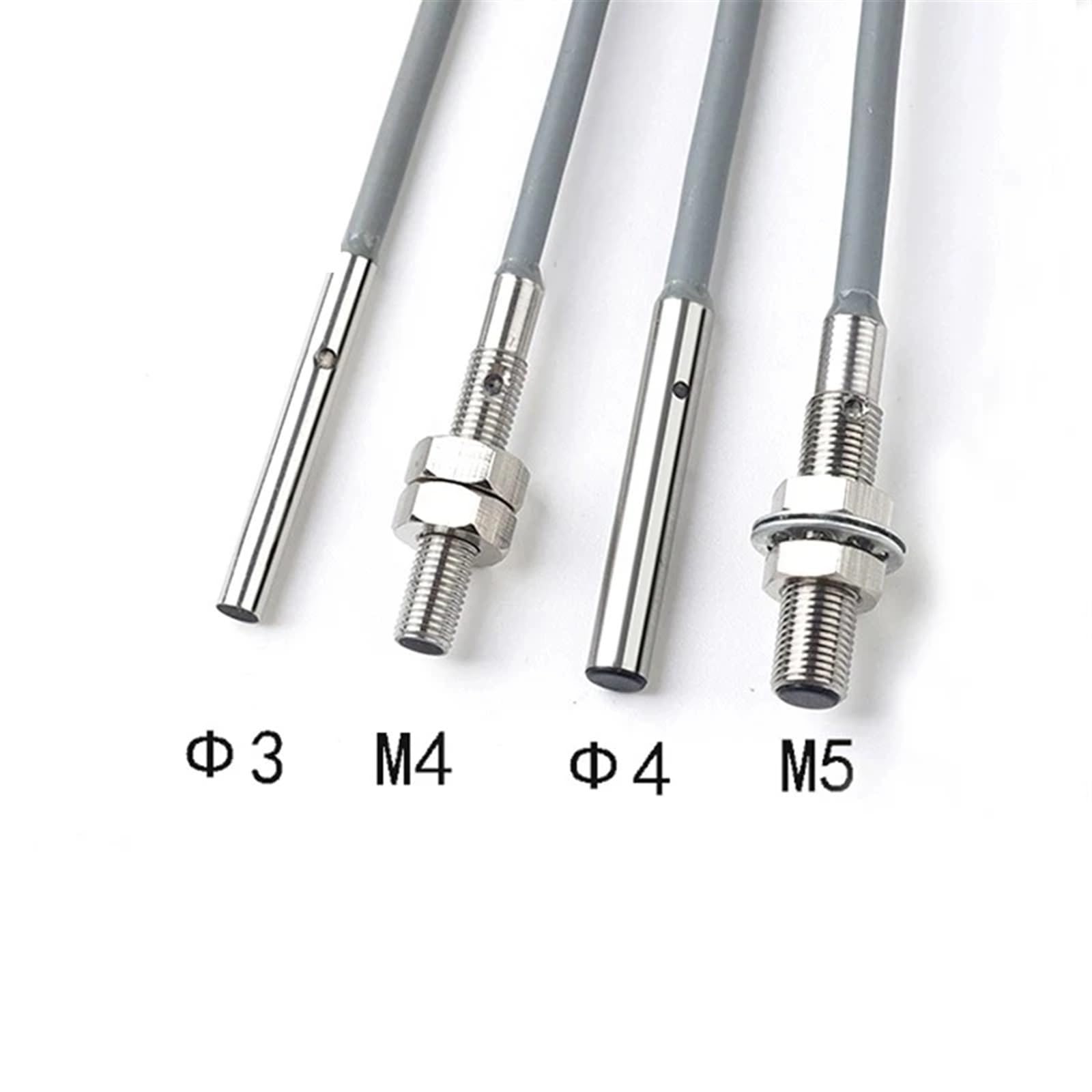 1 Uds. Mini interruptores de proximidad de acero inoxidable M3 M4 M5 M6 interruptor de Sensor inductivo NPN PNP 0,6mm 0,8mm 1mm 1,2mm distancia de detección(M4 with thread,0.6mm,PNP NC)
