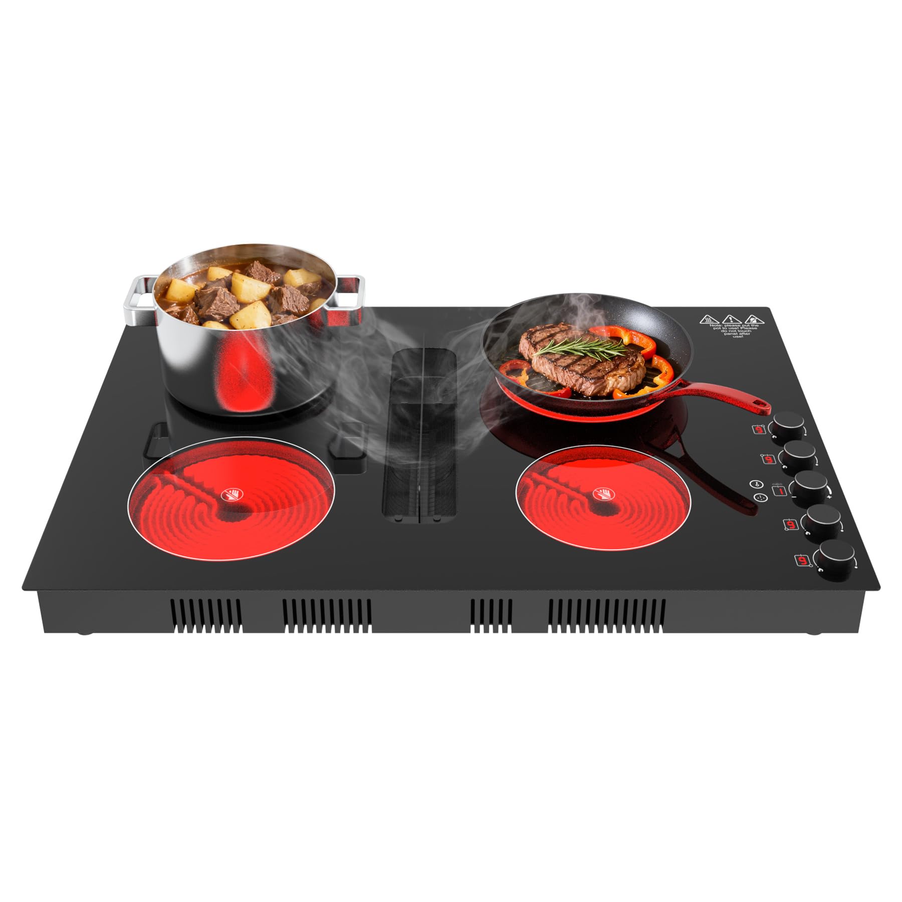 GTKZW 30 Inch Electric Cooktop with Downdraft
