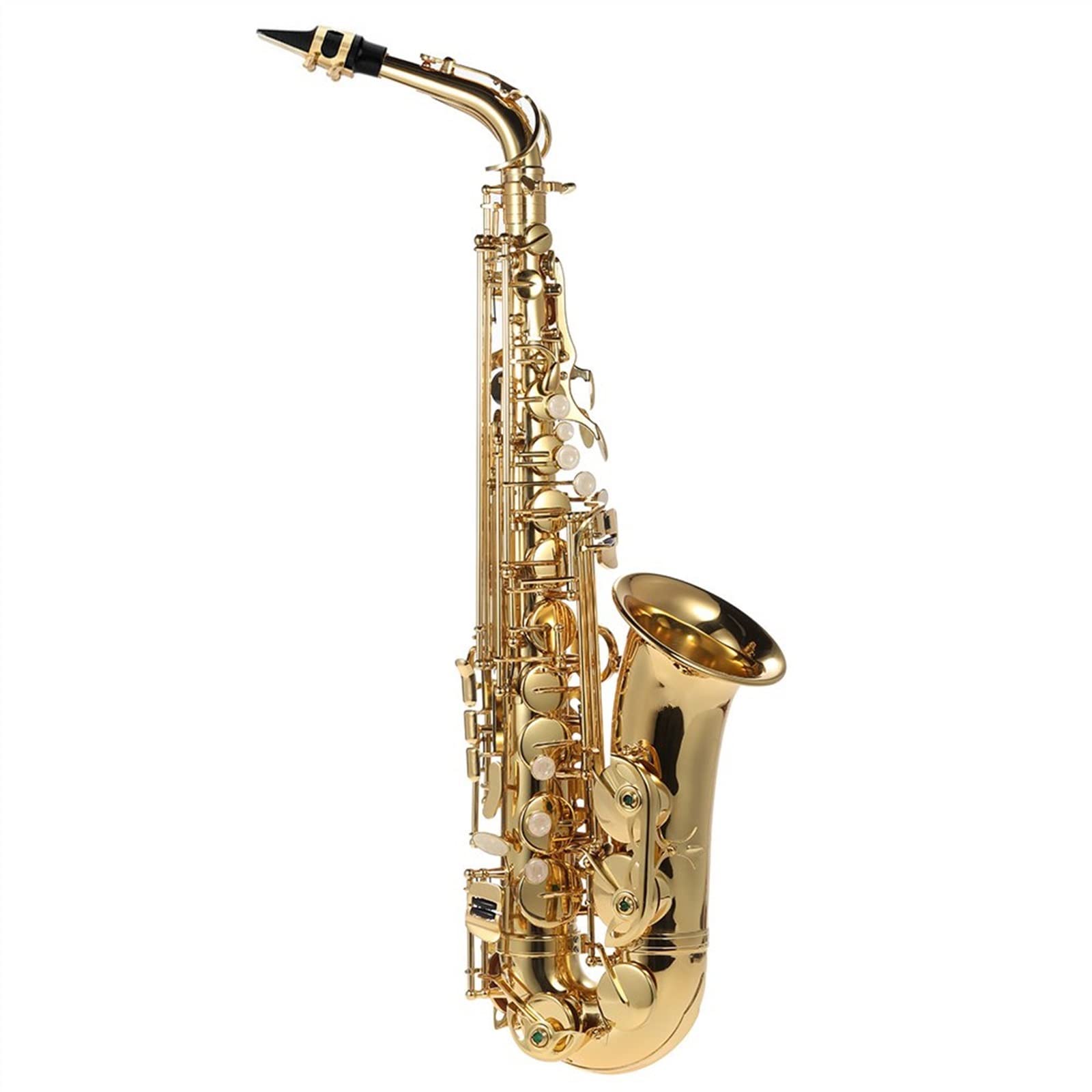 Saxophon Student Es-Alt-Saxophon, Messing, Lackiertes Gold, E-Saxophon, 802 Schlüsseltyp, Holzblasinstrument Mit Koffer
