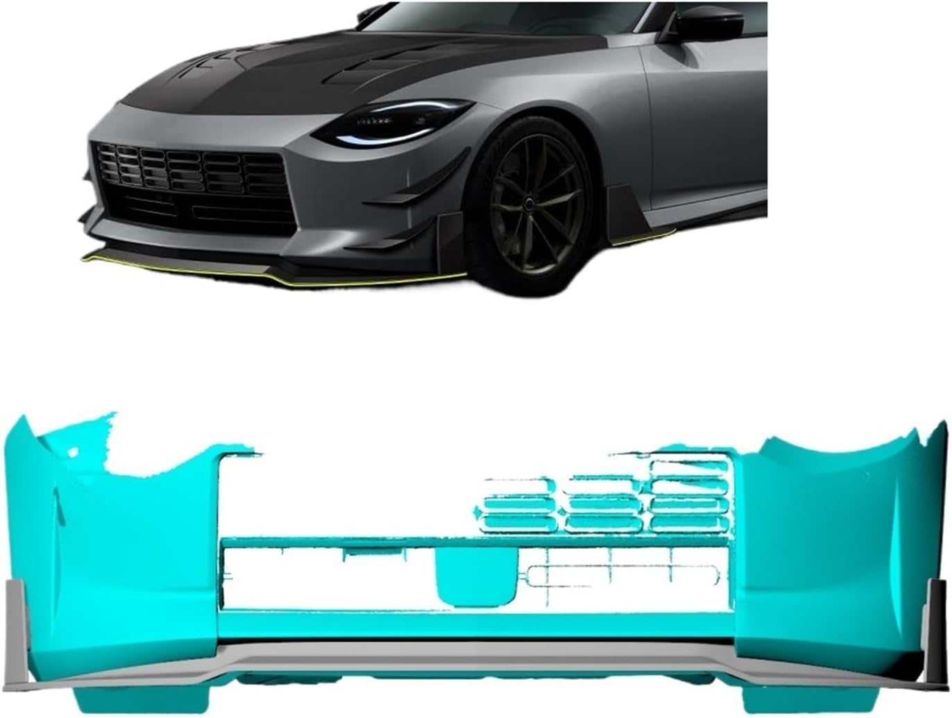 車の尾翼 カーレースフロントバンパーリップスポイラー日産 400Z RZ34