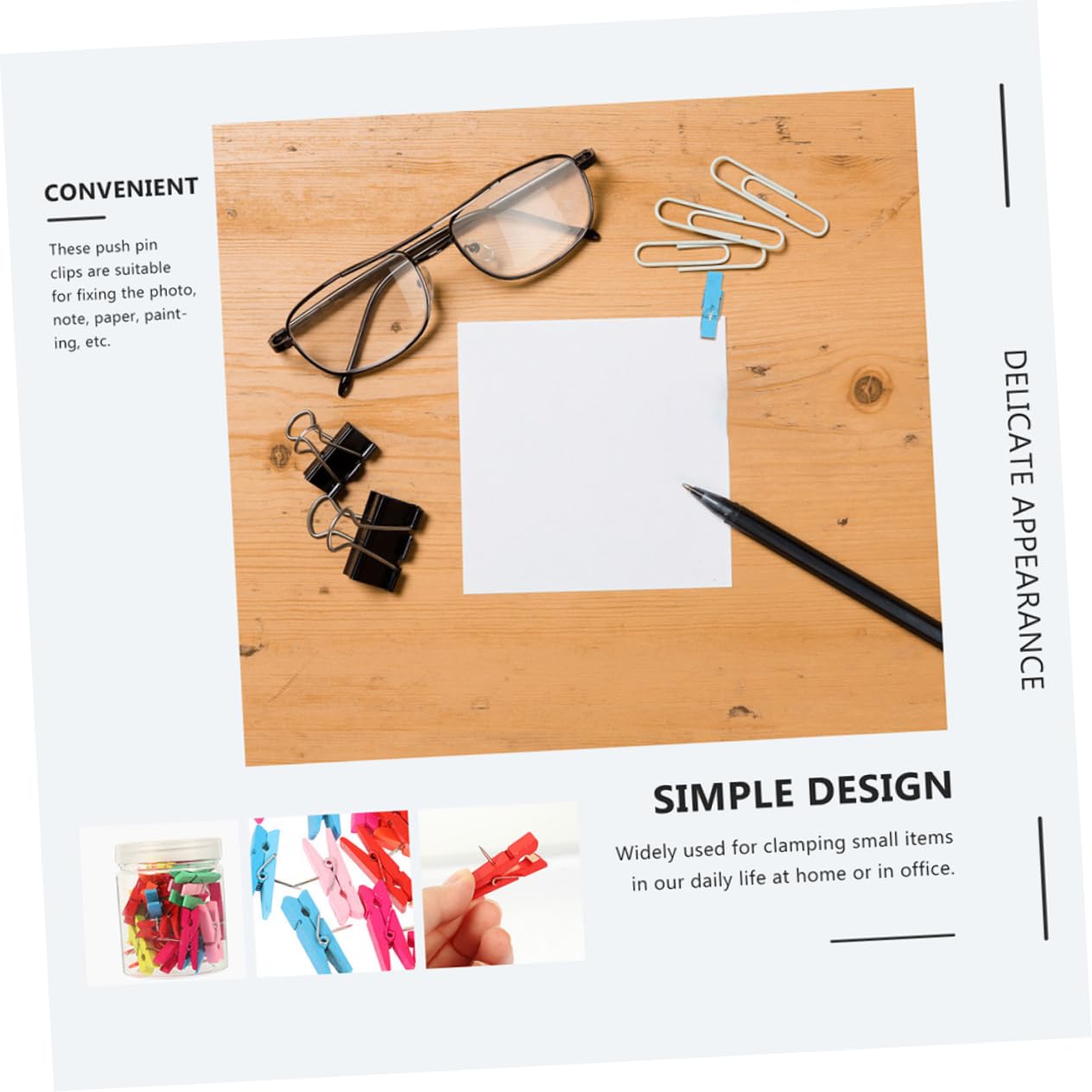 jojofuny 4 Sätze Holzclip Thumbtack Deko Stecknadeln Für Pinnwand Bastelbüroklammern Reißnägel Stecknadeln Für Kunstwerke Reißnägel Fürs Büro Rostfreier Stahl 50 Stück * 4