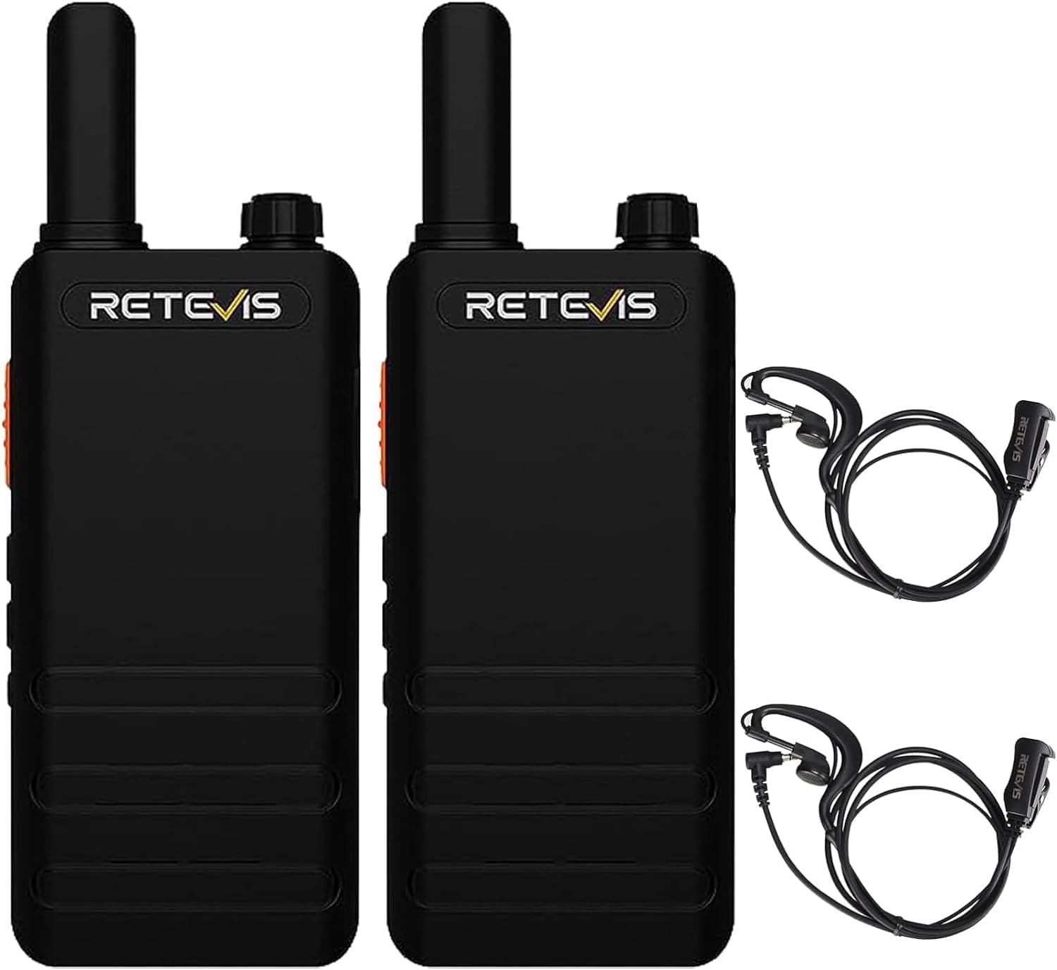 Retevis RT622P Walkie Talkie Leggero, PMR446 Radio Walkie Talkie Ricaricabile USB C, 1620mAh, VOX Radio Vivavoce Portatile a 2 Vie con Auricolare per la Famiglia, Vendita al Dettaglio (2 Pezzi, Nero)