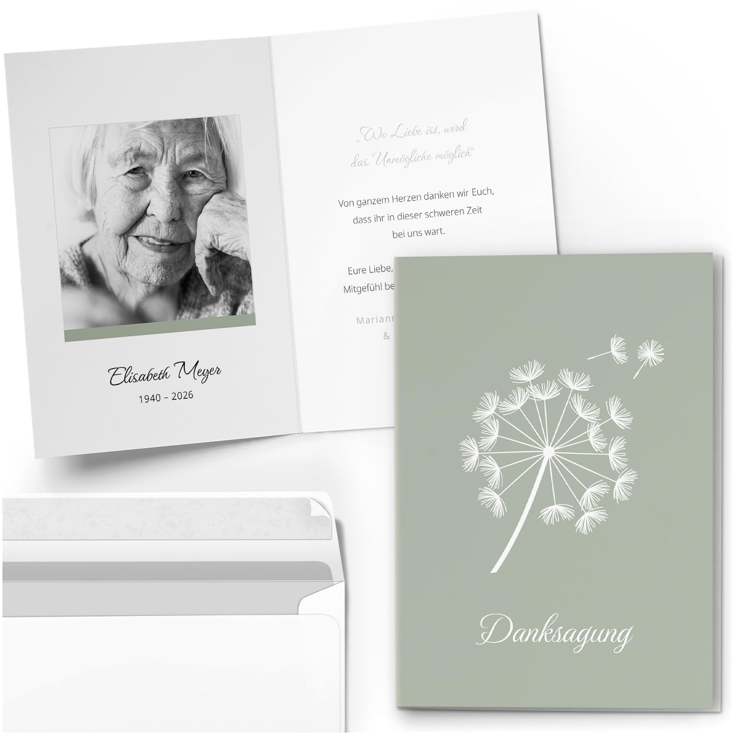 Danke Karte 10 PERSONALISIERTE Trauer Danksagungen Dankeskarten Mit Karte  Danke, image size:1500x1500