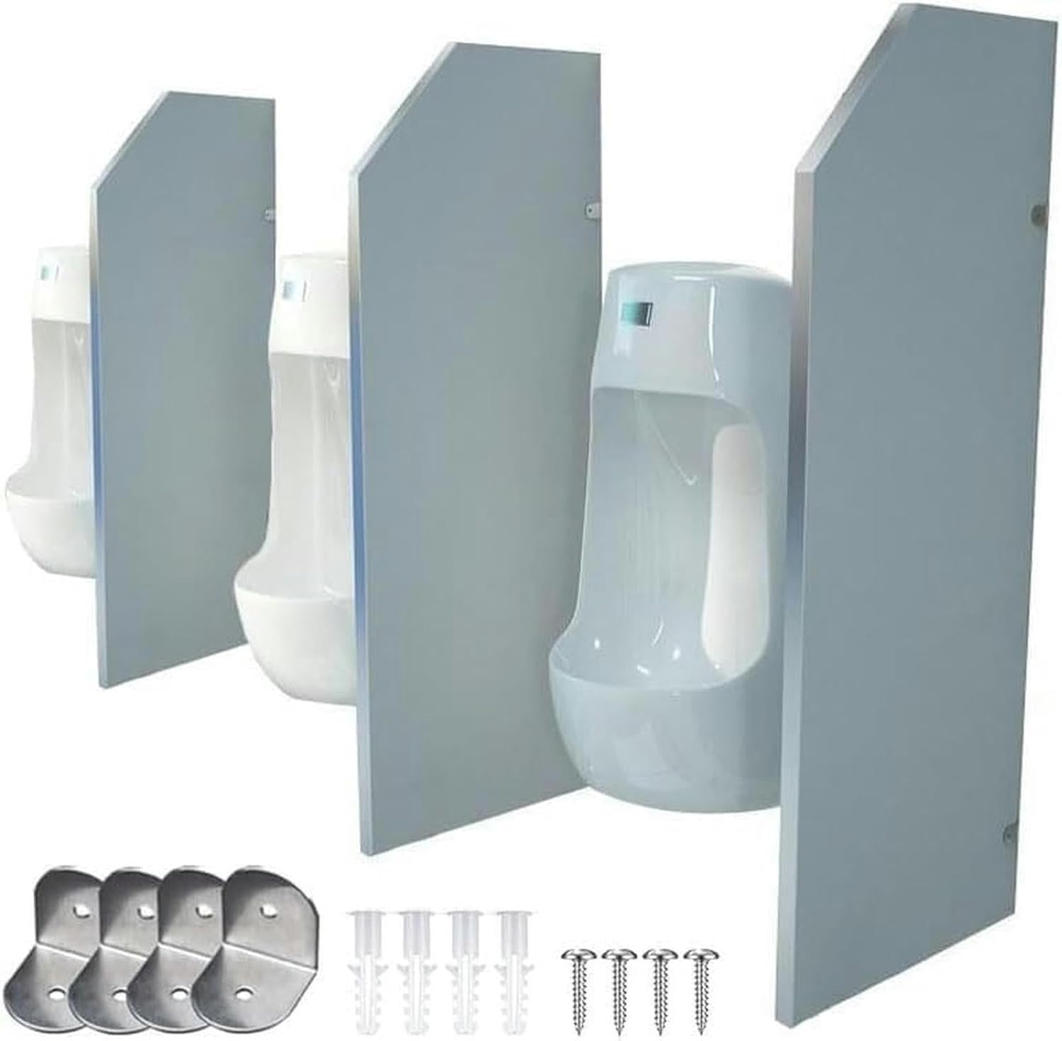 Toilet Partition 35" Urinal Divider, Waterproof Mens Urinal Divider Partition, Wall-Mounted Urinal Accessories with Stainless Steel Corner Code for Schools/Kindergartens-1