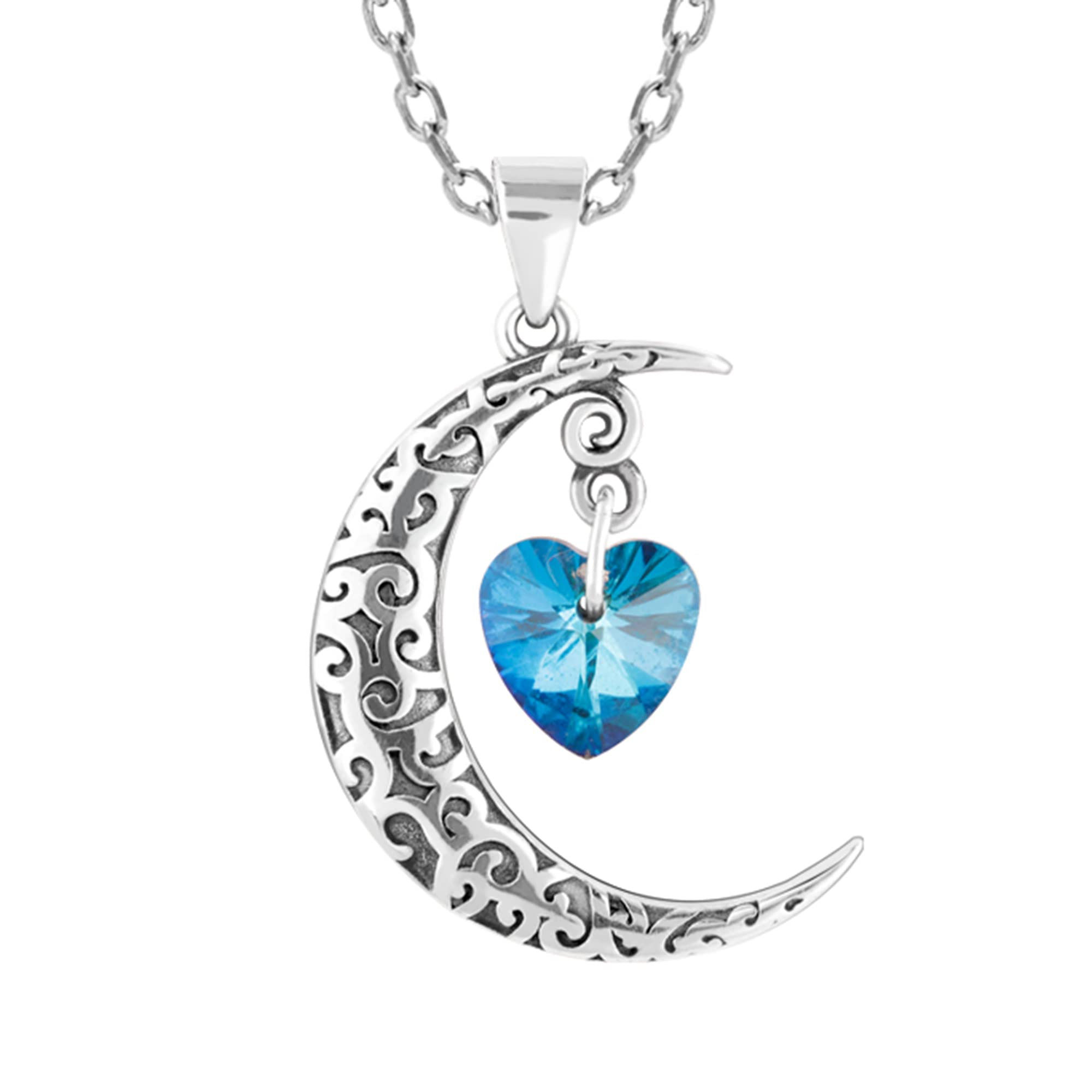 GIVA 925 Silver Oxidised Silver Moon Heart Pendant with Link Chain | Gifts for Girlfriend, Gifts for Women and Girls |With Certificate of Authenticity and 925 Stamp | 6 Month Warranty* (B0BFFKDP5Y) Amazon Price History, Amazon Price Tracker