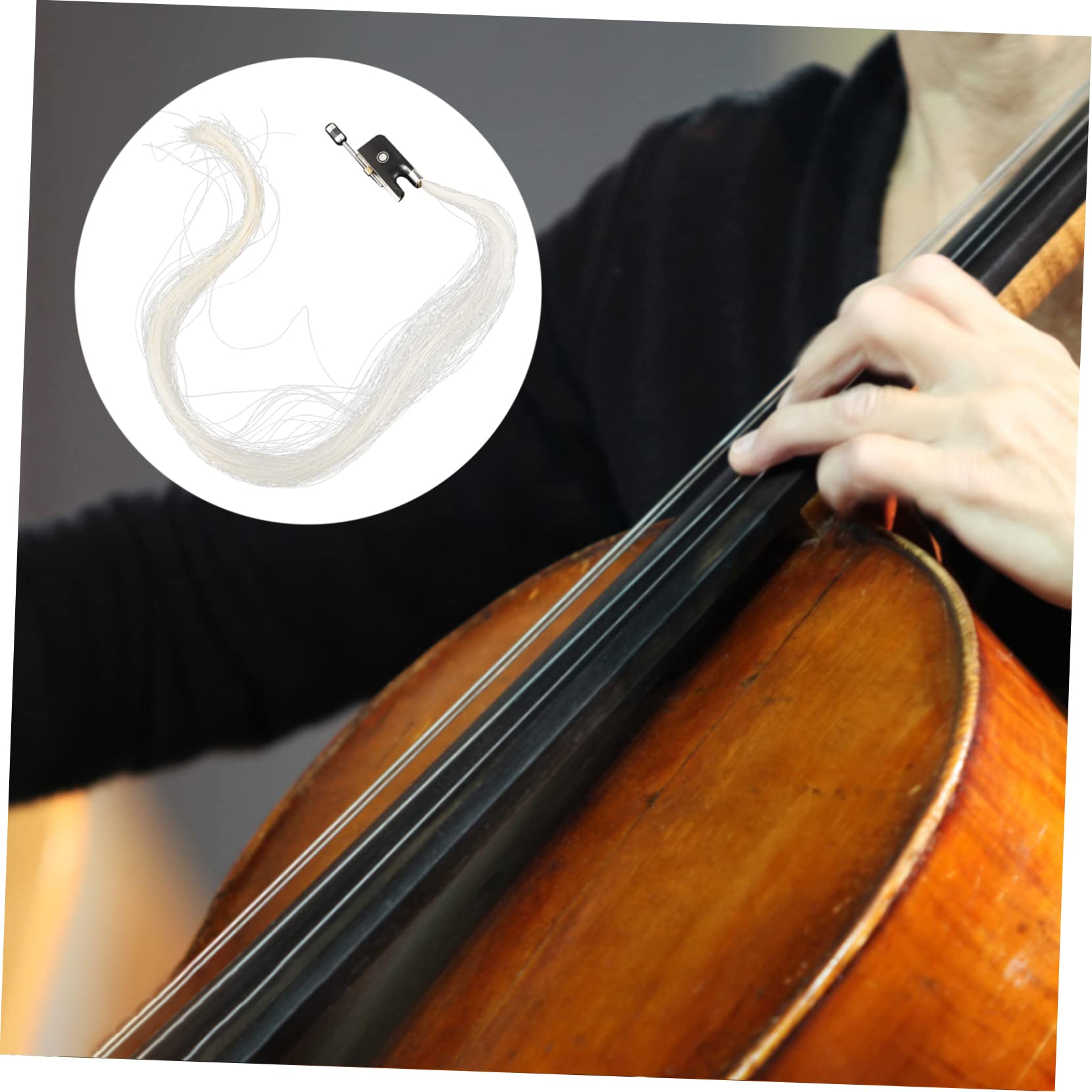 ifundom Natural Violin Bow Hair Di Cavallo Per Sostituzione Accessorio Premium Per Violino e Violoncello Con Ottime Qualità Di Grip e Resistenza