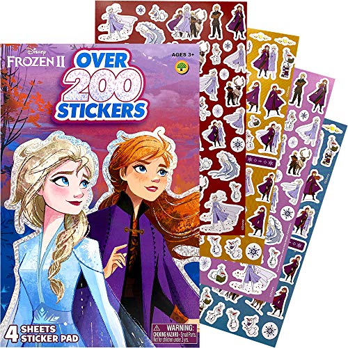 Disney Frozen 2 Elsa and Anna Sticker Book Over 200+ - Perfect for Gifts, Party Favor, Goodies, Reward, Scrapbooking, Stocking Stuffer, Children...