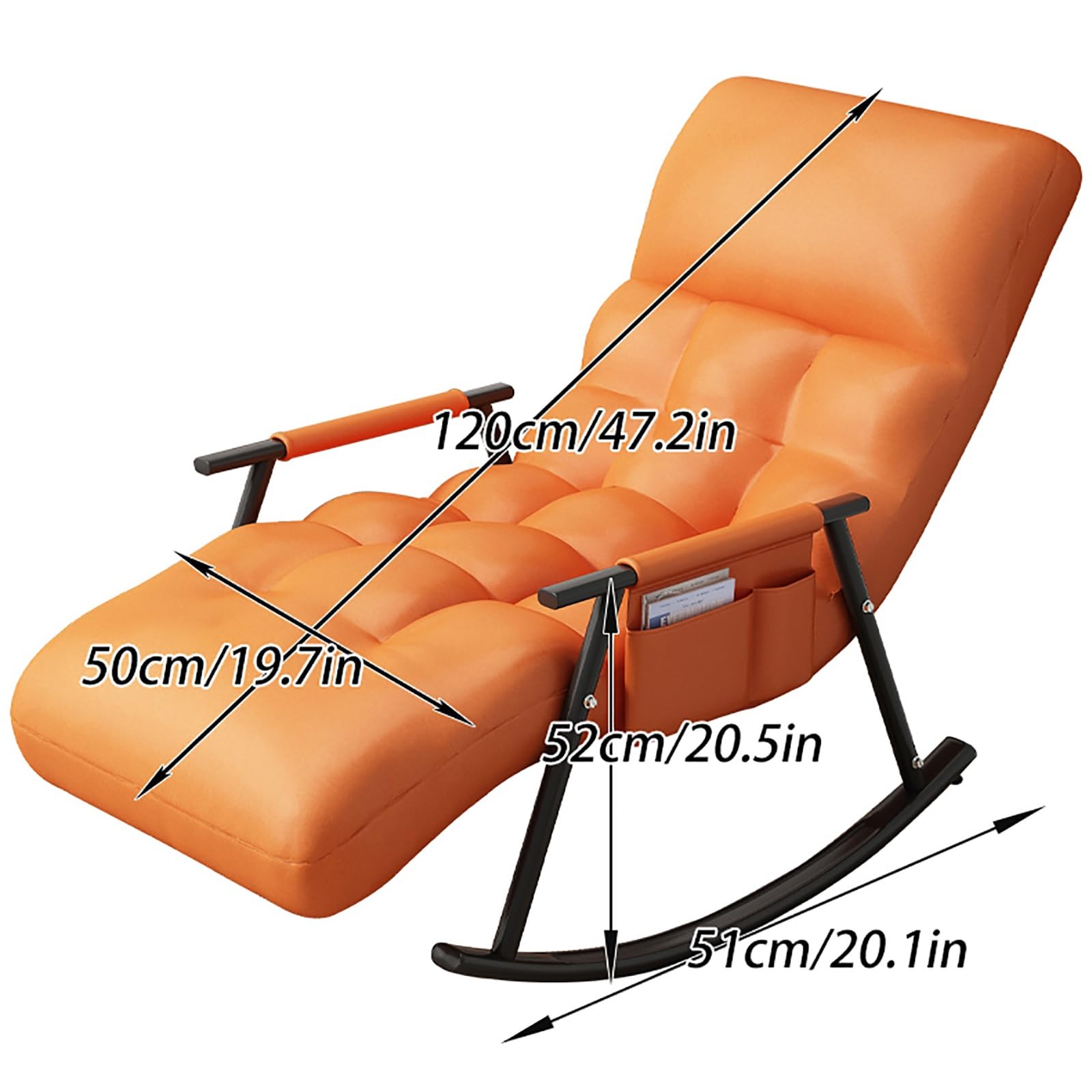 Genérico Silla reclinable de Gravedad Cero para Exteriores, Silla Mecedora para Exteriores, Silla de Patio Totalmente Acolchada, sillas reclinables para Patio para Acampar al Aire Libre en el interio