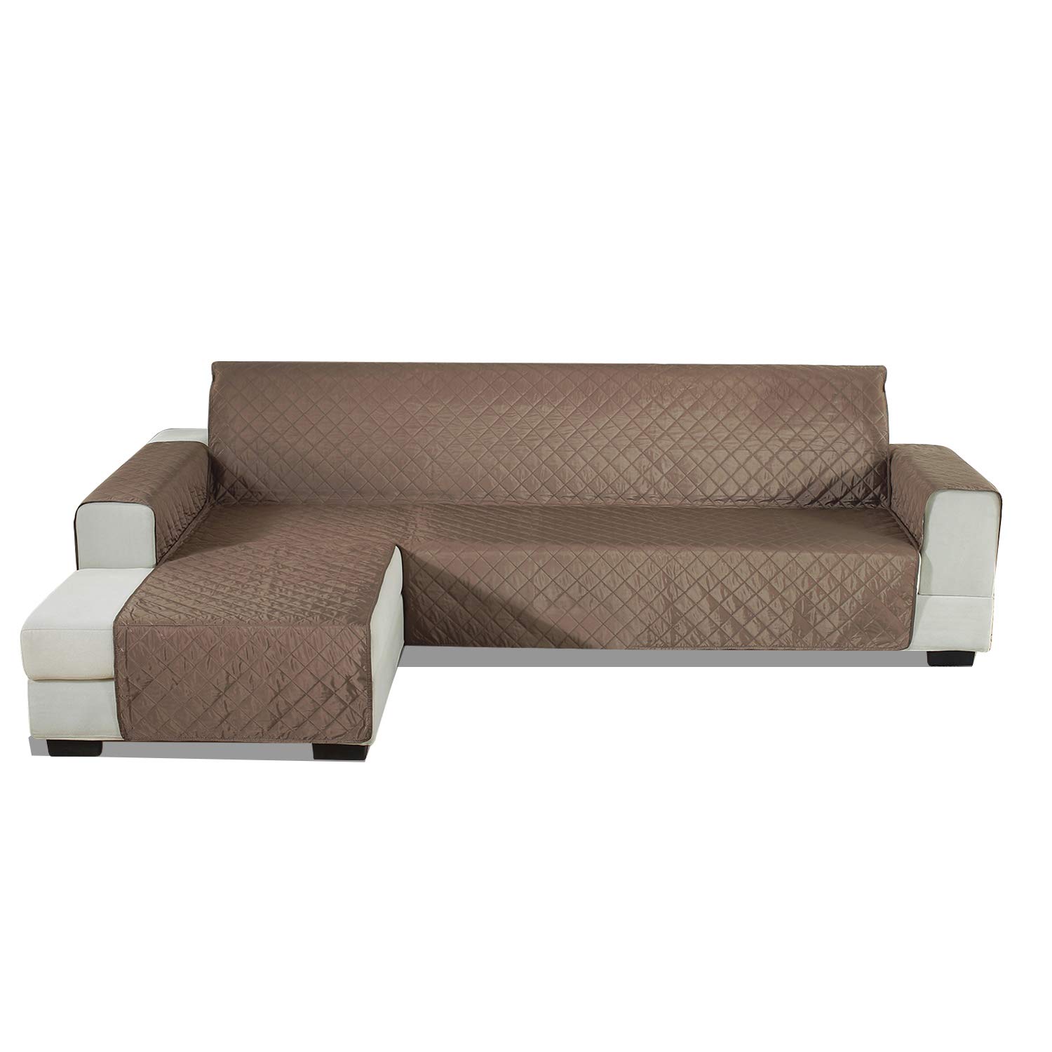 PETCUTE Funda Sofa Chaise Longue Acolchada Protector de sofá con Chaise Izquierda Cubre Chaise Longue Fundas sofá Impermeables 240x270cm