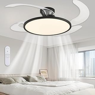 AHAWILL 48 inch retractable ceiling fan with light