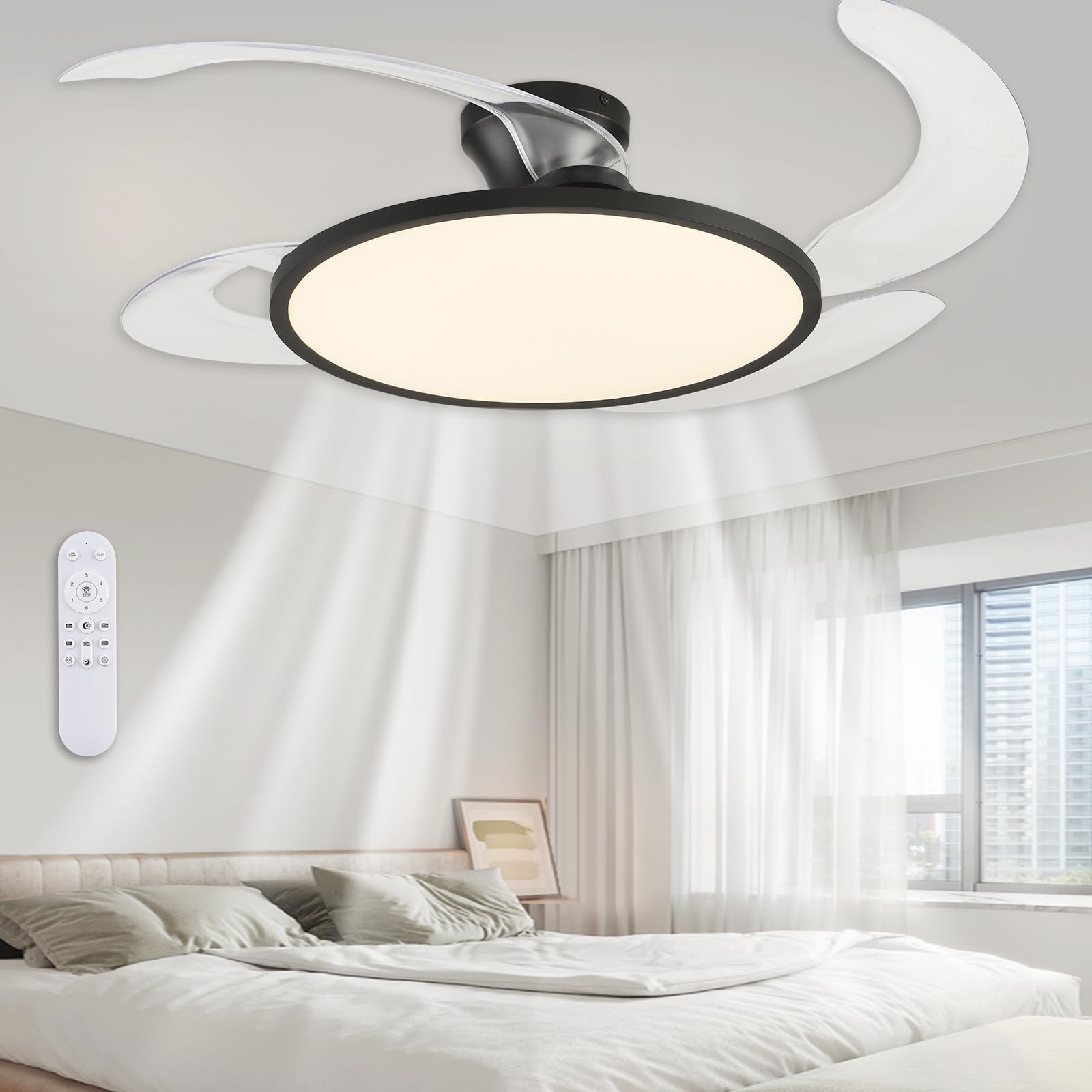 AHAWILL 48 Inch Retractable Ceiling Fan