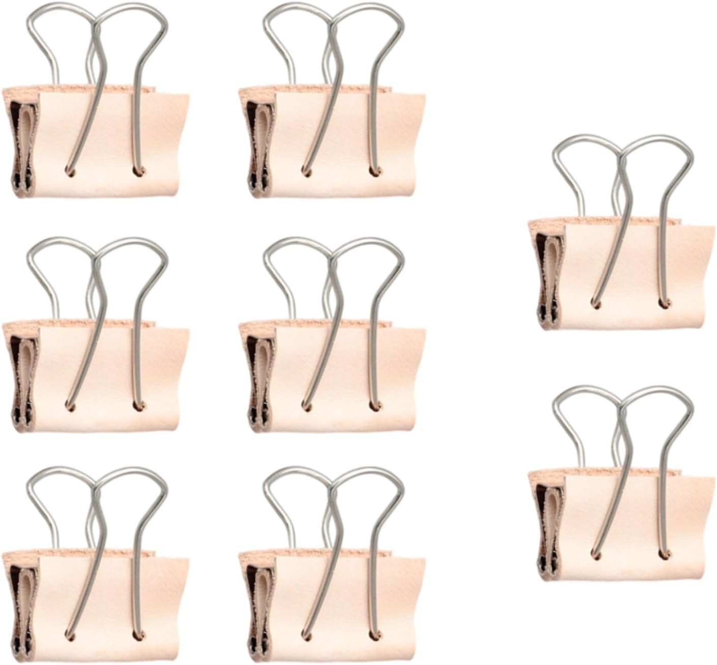 Dmykluc 8PCS Leather Clip Premium Tanned Leather Binding Clip for Loose Leaf Binder Handmade Craft Supply Fixing Tool Stationery