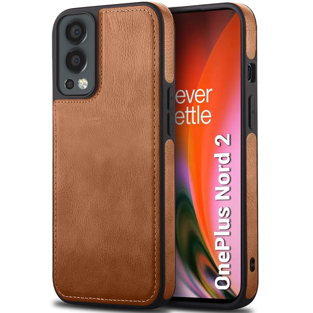 TheGiftKart Genuine Leather Finish OnePlus Nord 2 5G / OnePlus Nord 2 Pac-Man Edition Back Cover Case | Shockproof Design | Camera & Screen Protection | Stunning Minimalist Design Back Cover (Brown) (B0CX5G83VW) Amazon Price History, Amazon Price Tracker