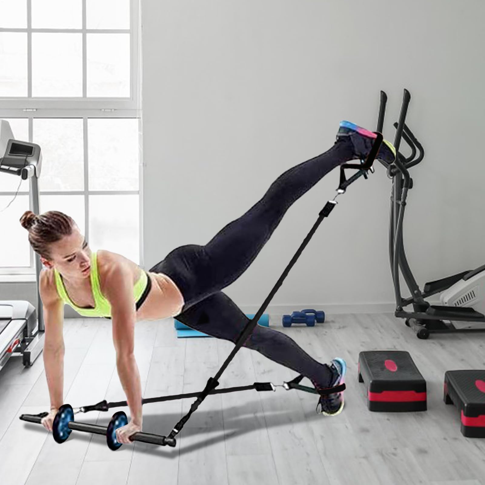 Pilates Stretch Bar, Pilates Bar Kit, Home Workout Bar, Exercise Resistance Bar, Stretch Bar for Pilates, Compact Fitness Equipment, Fitness Equipment for Full Body Training Home Gym