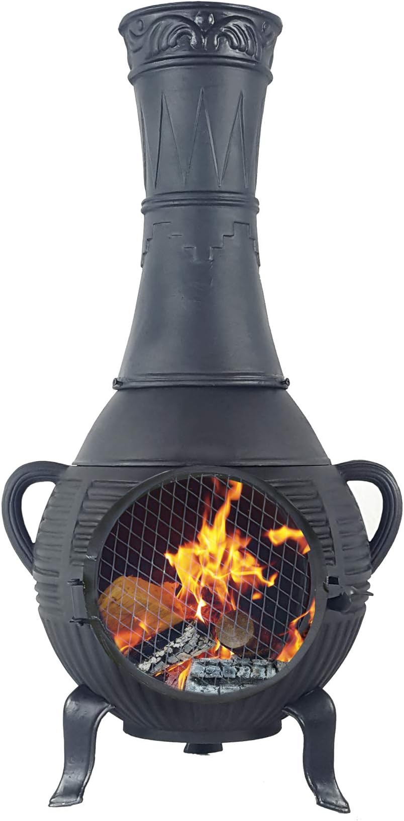 The Blue Rooster Pine Aluminum Chiminea in Charcoal