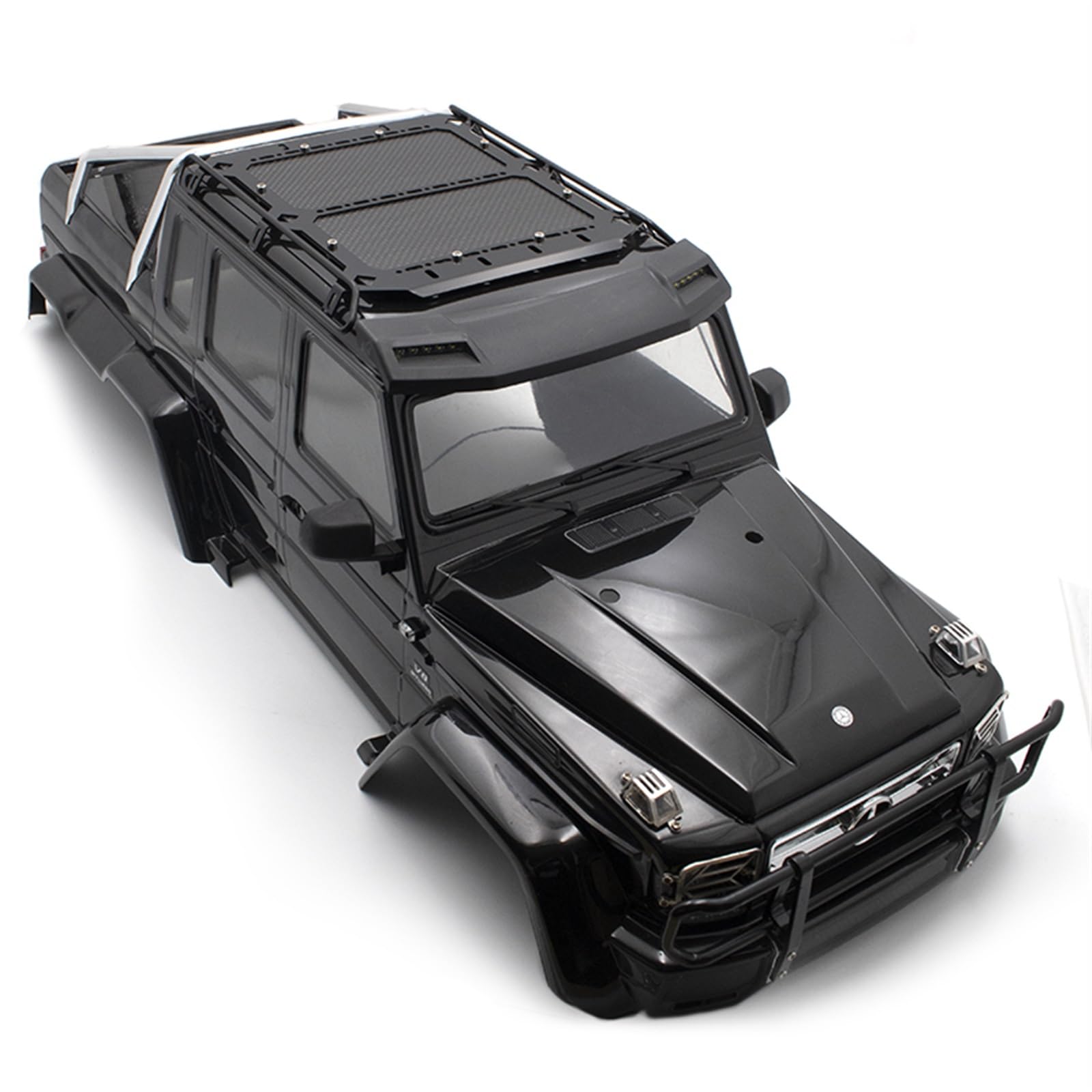 Metalowy bagażnik dachowy wyścigowy z panelem z włókna węglowego 184x168mm Ulepszenia części RC Crawler Car, do dachu Traxxas, TRX6 G63 TRX4 G500 Bagażnik dachowy