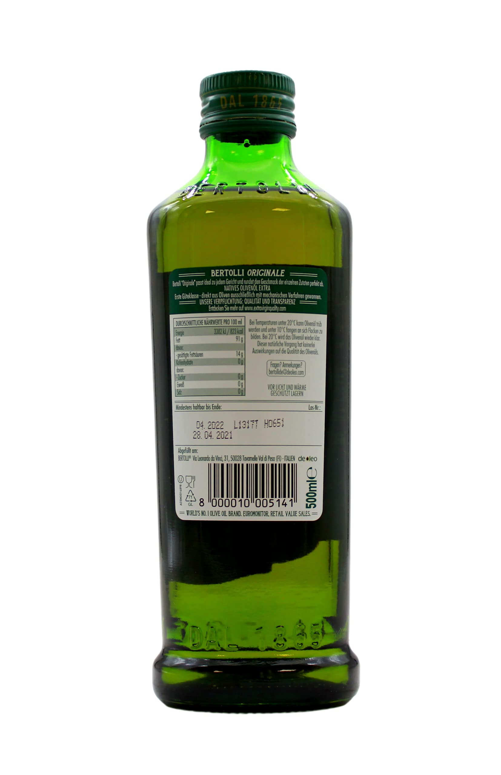 Bertoll i Oliwa z oliwek z pierwszego tłoczenia, zestaw 6 sztuk (6 x 500 ml)