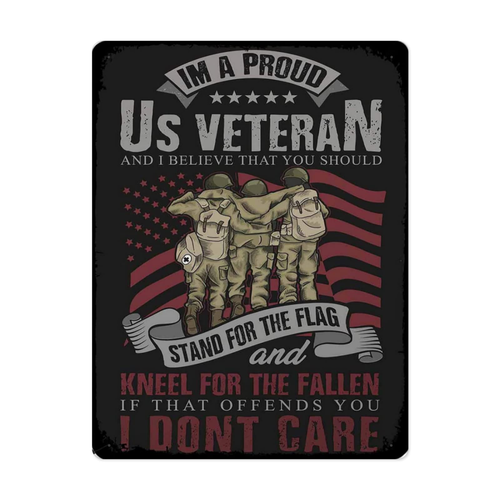 Us Veteran Soldier Tin Signs Bathroom Vintage Metal Tin Sign Wall DecorPoster Home bar Restaurant Garage Cafe Art Metal Sign Gift Retro - 12*16 inch