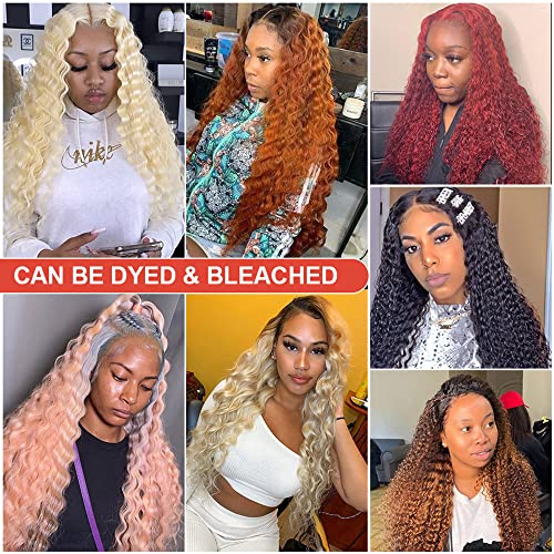 Image of bangjazz Long Wet and Wave Lace Front Wigs Human Hair 180% Density Brazilian Virgin Hair Water Wave Lace Closure Human Hair Wigs for Black Women Pre Plucked with Baby Hair Natural Color 34 Inch