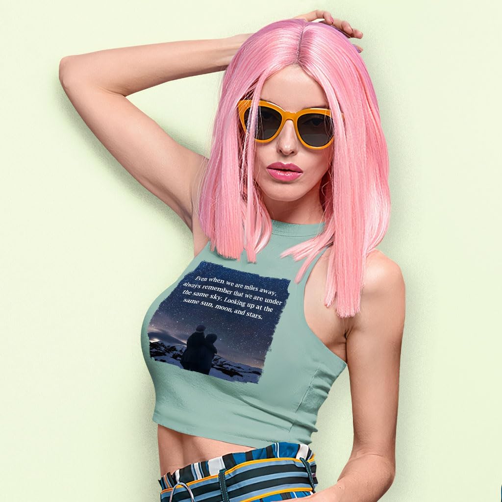 Always Remember We are Under The Same Sky Racerback Cropped Tank - Inspirational Quote Gift - Best Quote Clothing