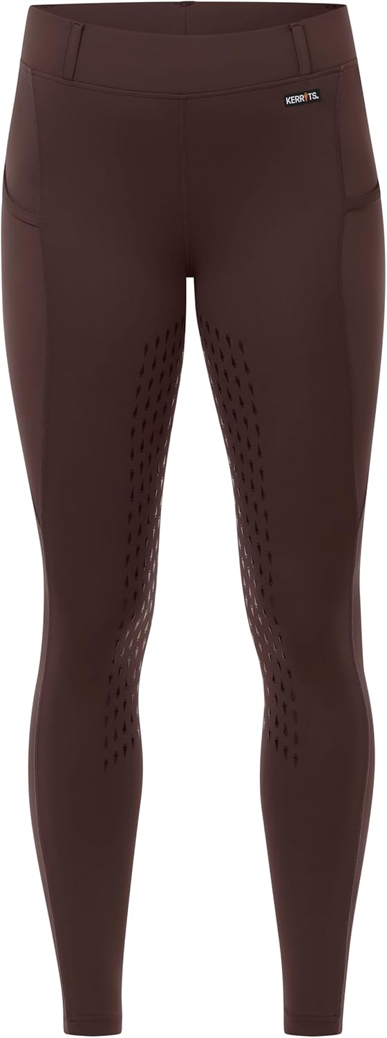 Kerrits Women's Coolcore Full Leg Grip Horse Riding Tights – Cooling Equestrian Leggings, Silicone Grip, Pockets