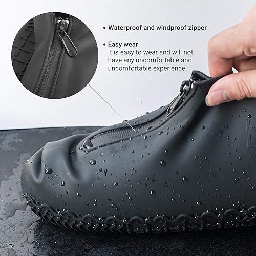 Miniatura 3 de Shoe Covers Waterproof Reusable Foldable Not-Slip Rain Shoe Covers with Zipper,Shoe Protectors Overshoes Rain Galoshes for Kids Men and Women