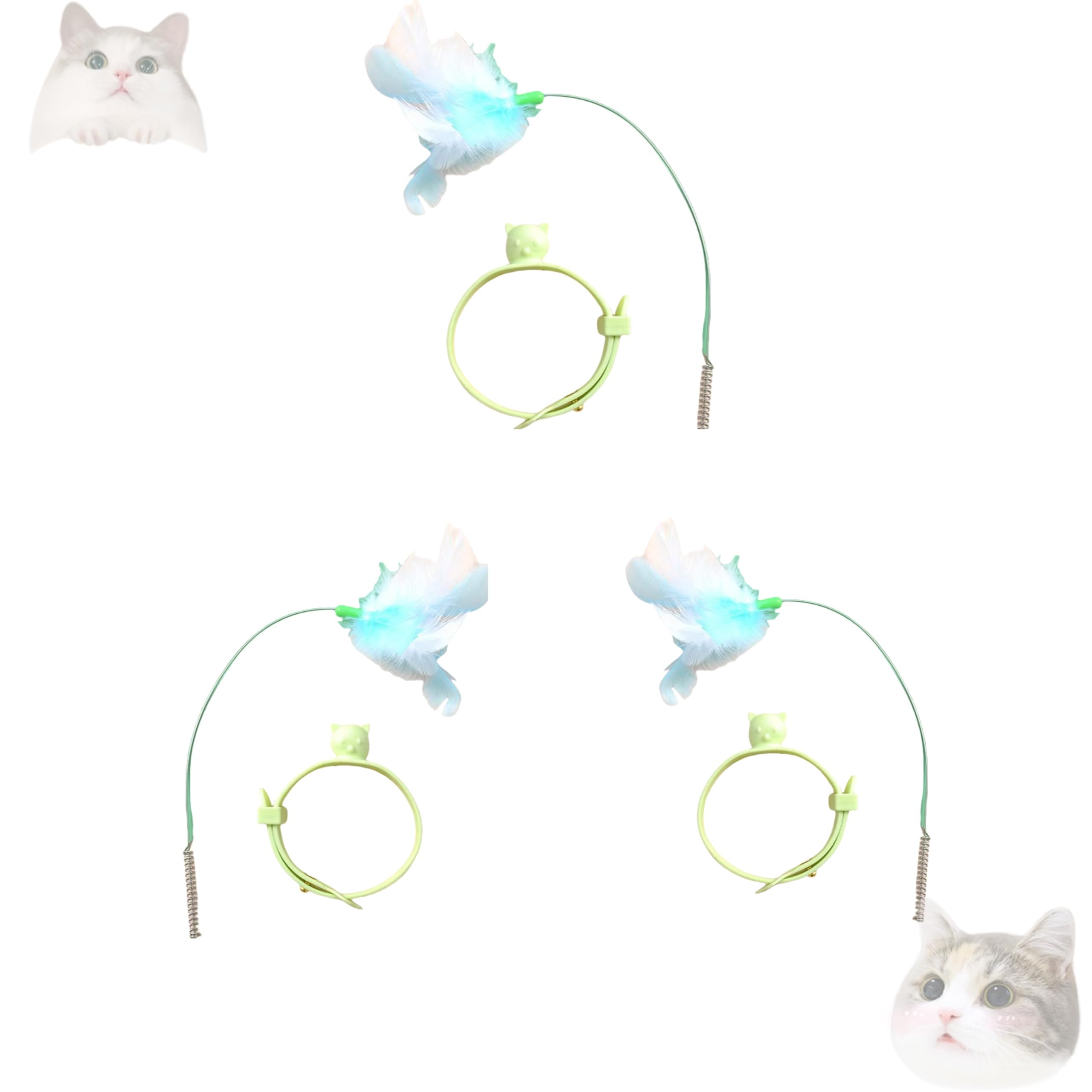 Jouet interactif pour chat en lot de 3 coloris vert pour stimuler votre félin