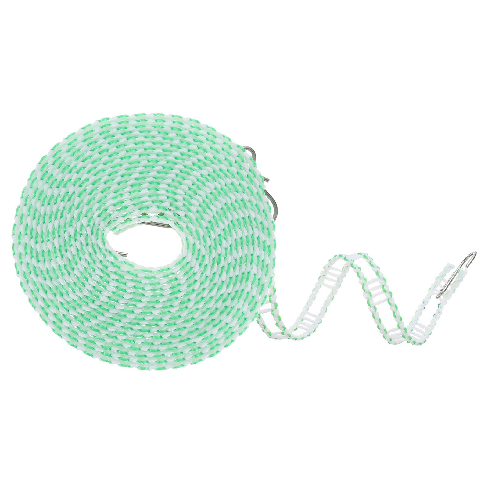 sourcing map Windproof Clothesline, 5M 16.4ft Plastic Non-Slip Clothes Drying Rope Portable Travel Clothesline for Courtyard Outdoor Laundry Camping, Green — image 1