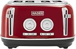 Haden Dorset 75003 Stainless Steel 900W Retro Toaster 2 Slice Wide Slot w/Removable Crumb Tray and Settings, Putty Beige Toasters w/Adjustable Browning Control, Smart Toaster