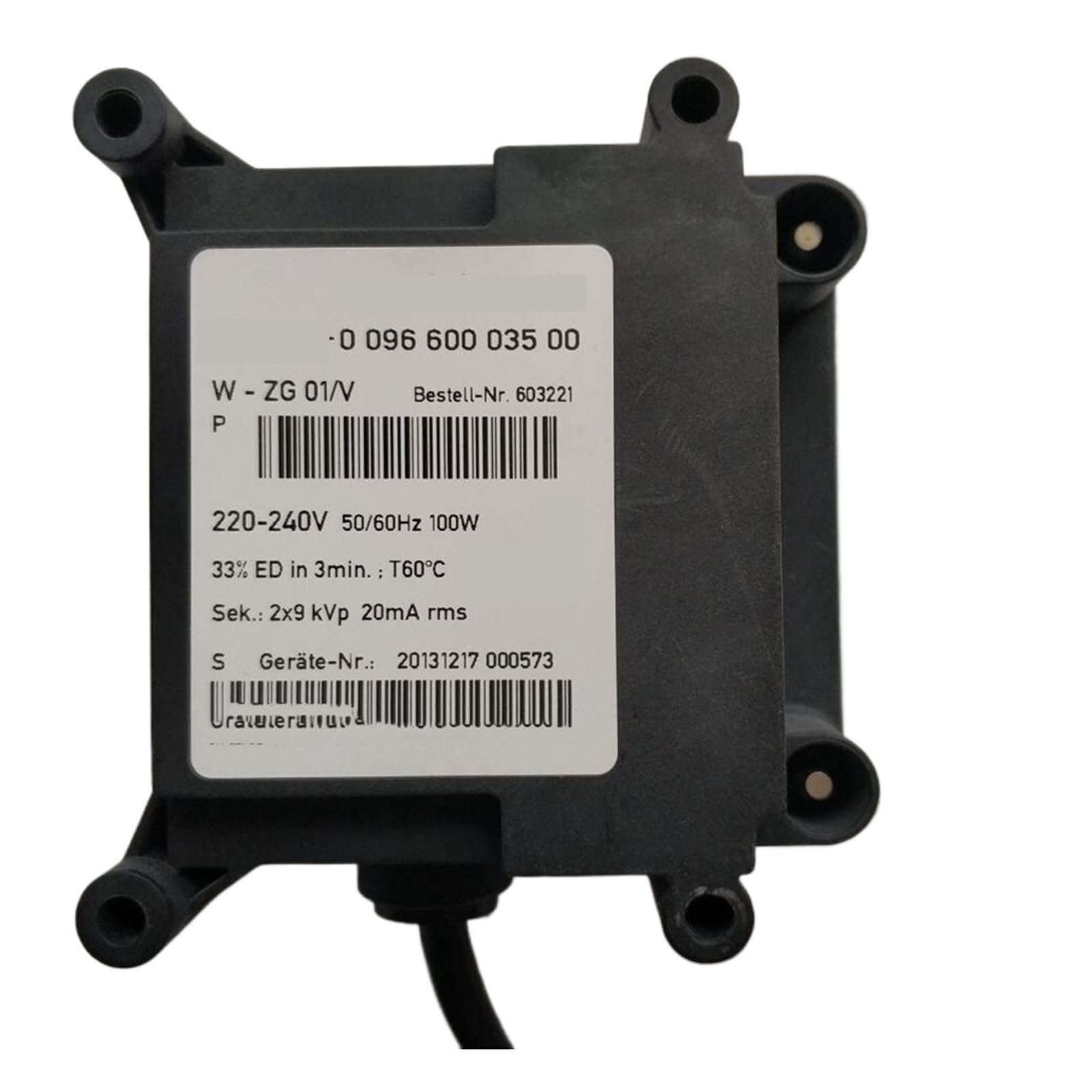 VXVUQRQVH Ignition transformer W-ZG 01/V