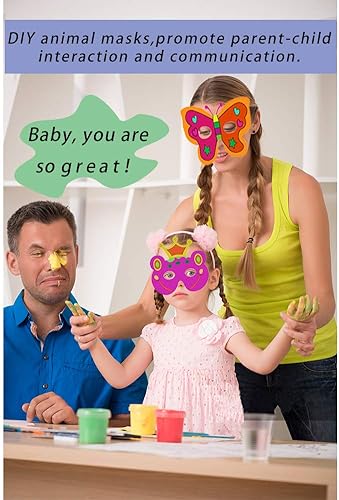 Miniatura 4 de 32 máscaras de animales de bricolaje para safari, selva, temática de animales, recuerdos de fiesta de cumpleaños, escuela, colorear, actividades de