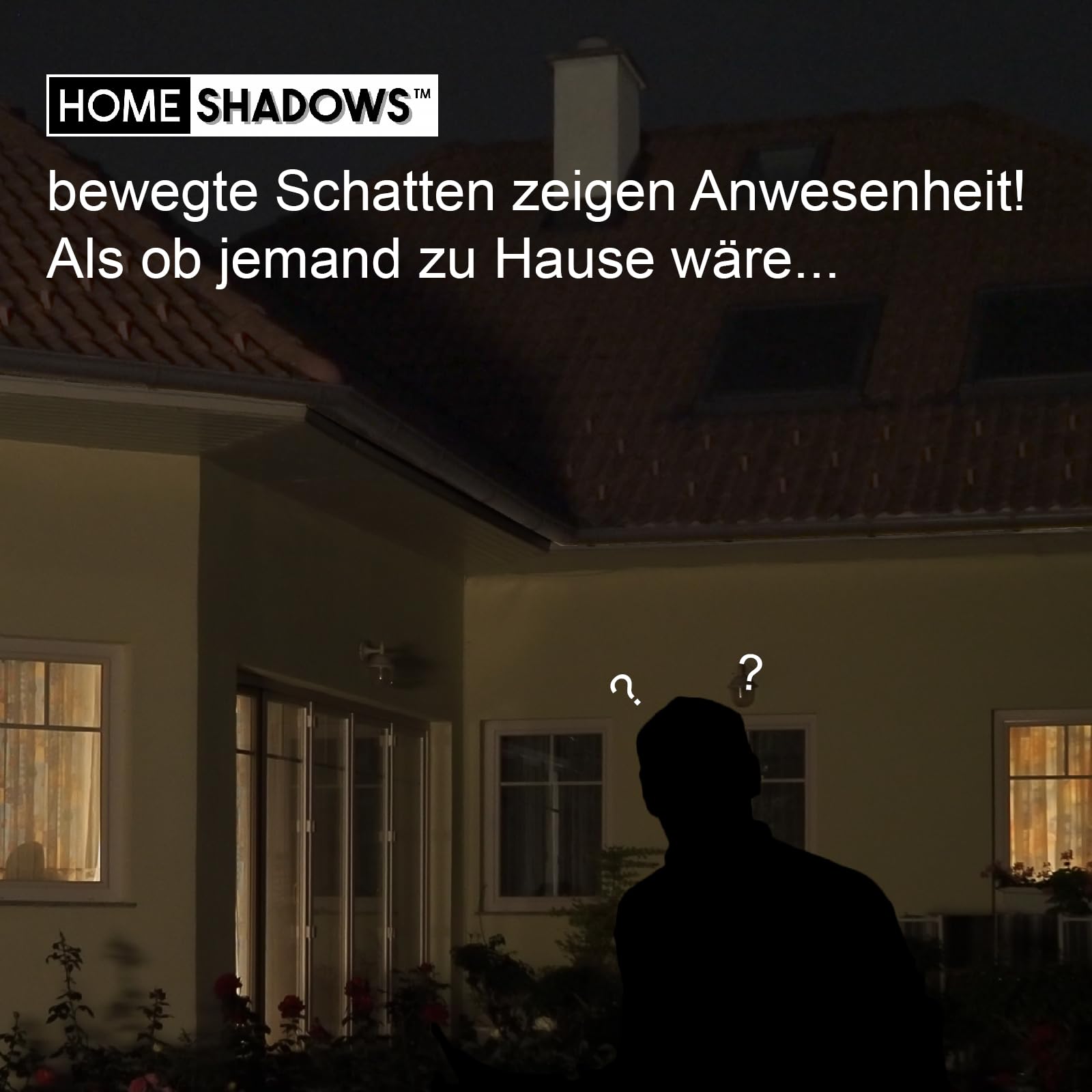 Home Shadows Anwesenheitssimulator HS2Pro - Einbrecher Abschreckung und Einbruchschutz durch Licht und Schatten, Schwarz + Digitale Zeitschaltuhr