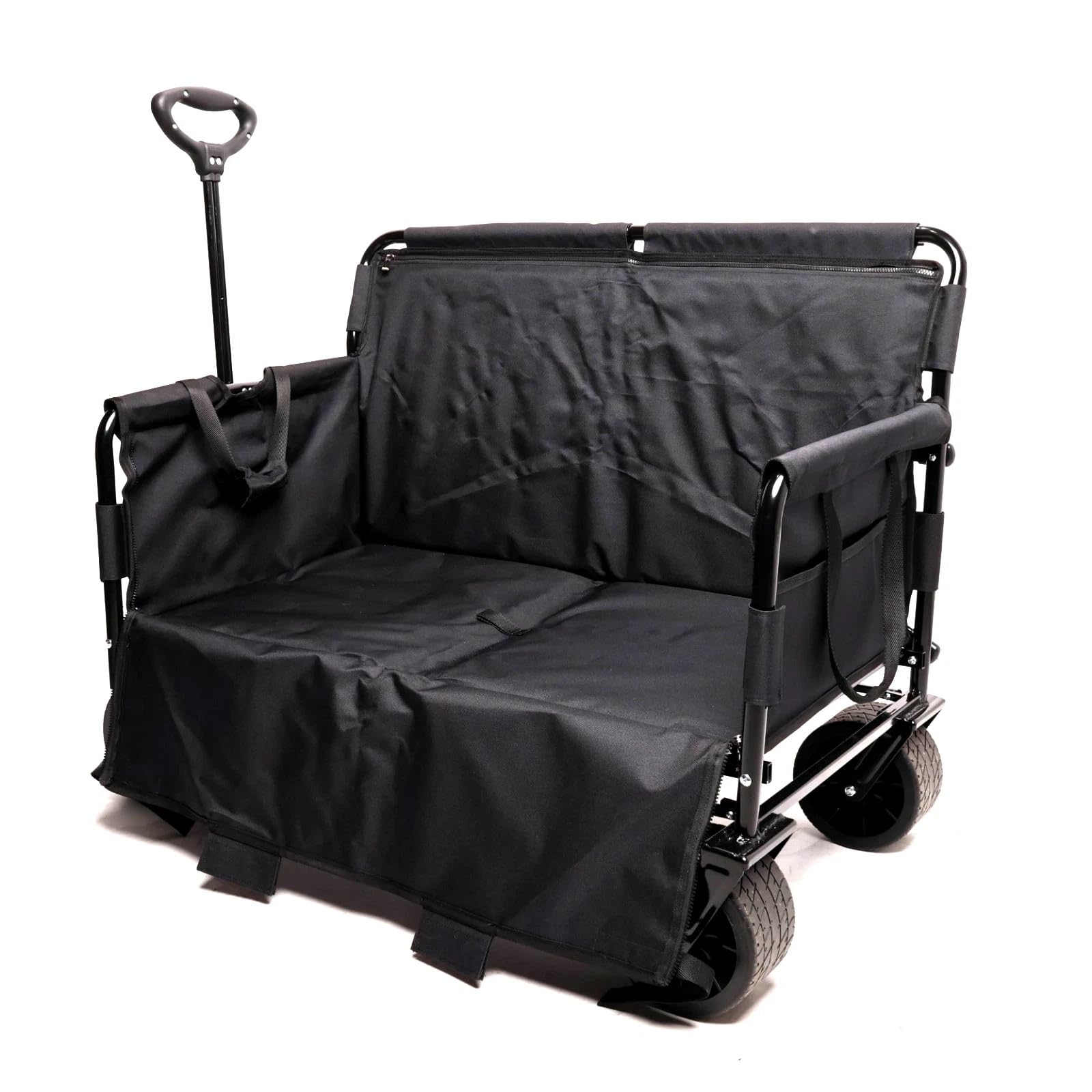 TXTNT 2-in-1 Folding Wagon & Bench Seat Chair Cart 180L Capacity 150kg Max Load