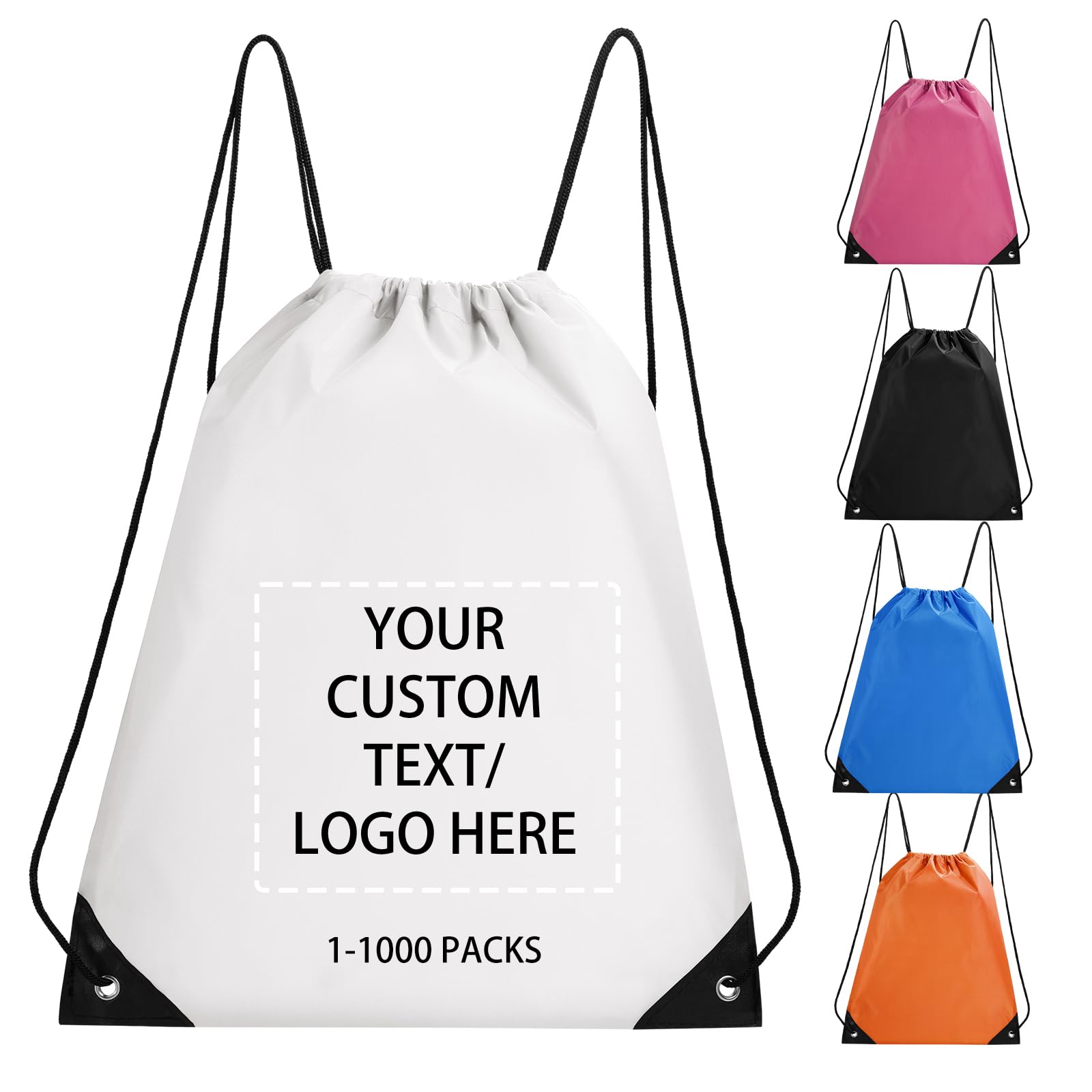 Fyore Custom Drawstring Bags with Logo, Bulk Personalised String Backpacks for Gym, Sports, Events, Travel, Daily Use, Business Activities โ image 1