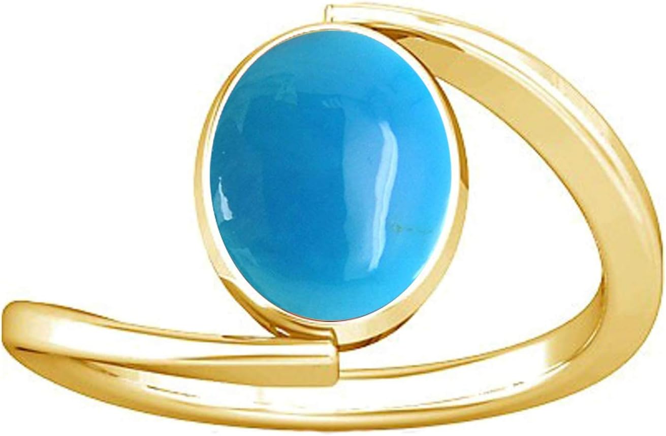 4.25-4.50 Carat Turquoise Feroza Gemstone Panchdhatu Ring for Women