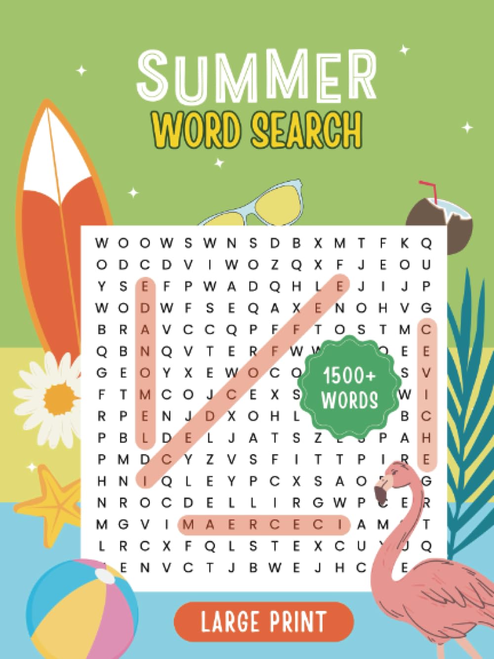Amazon.com: Summer Word Search: Travel Size Large Print Word Search For ...